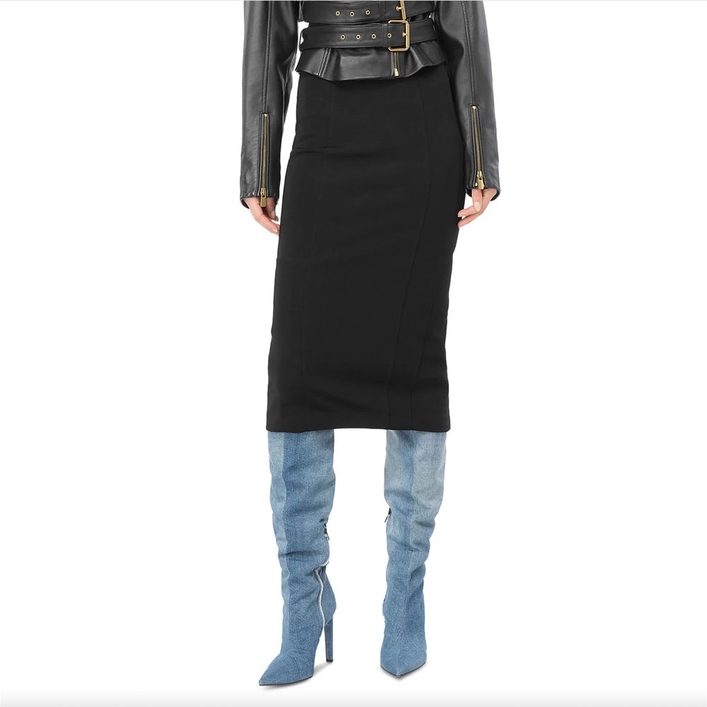 PINKO Black Pencil Jeeg Skirt