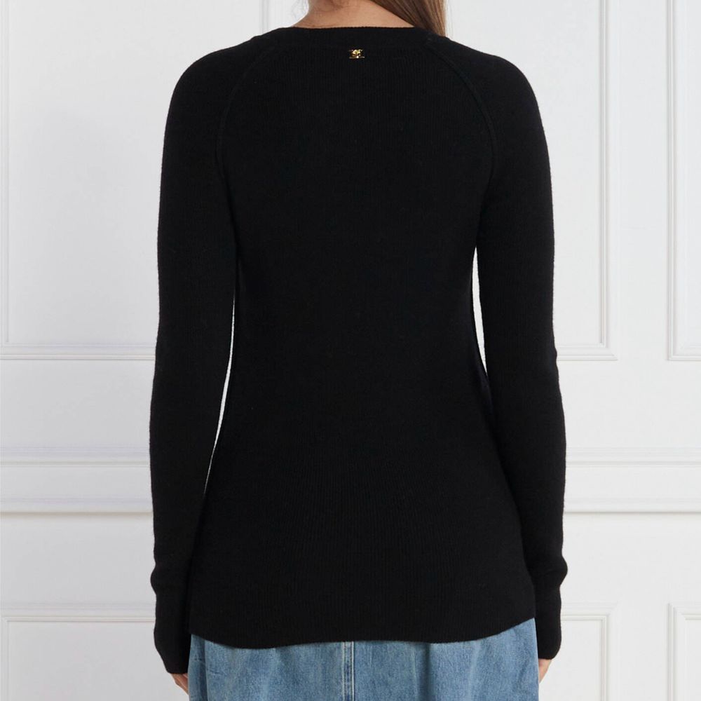 PINKO Black Ramarro Wool Crew Neck Sweater for Women