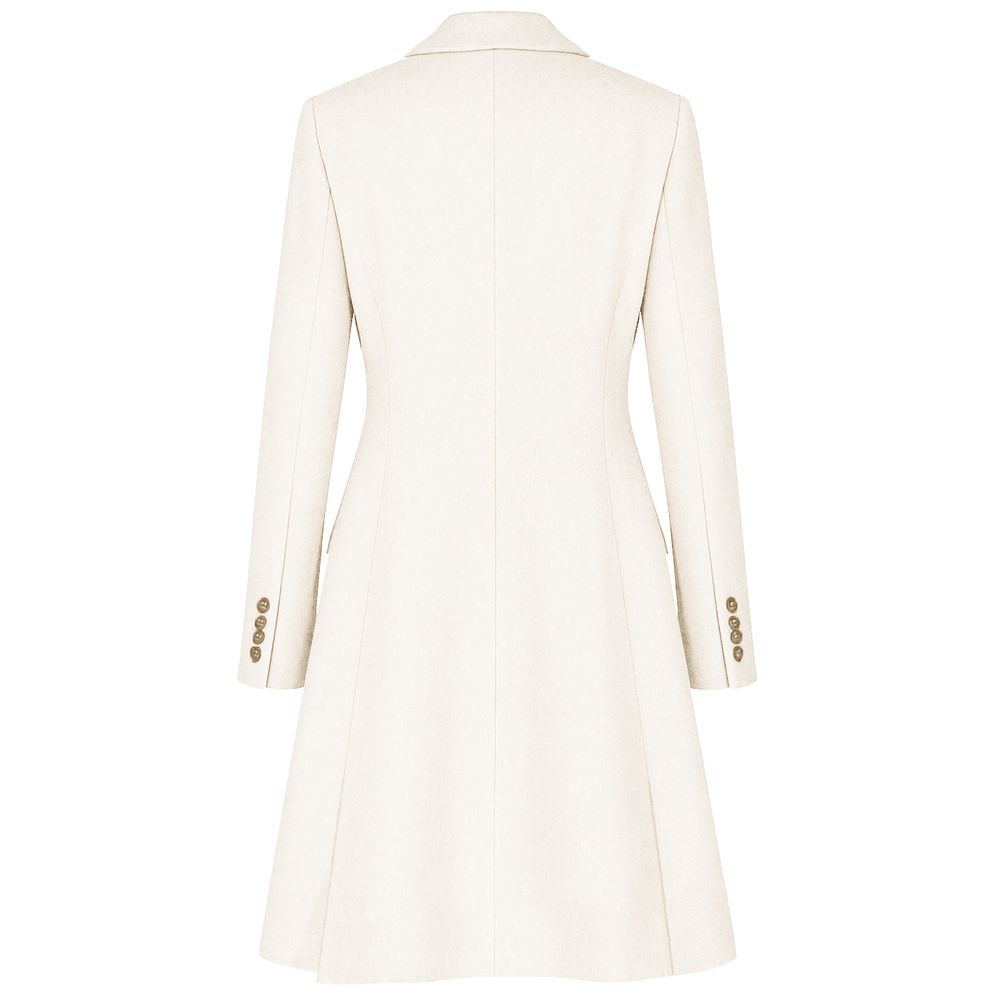 Italian Elegance: Women's White Wool Coat by Loro Piana