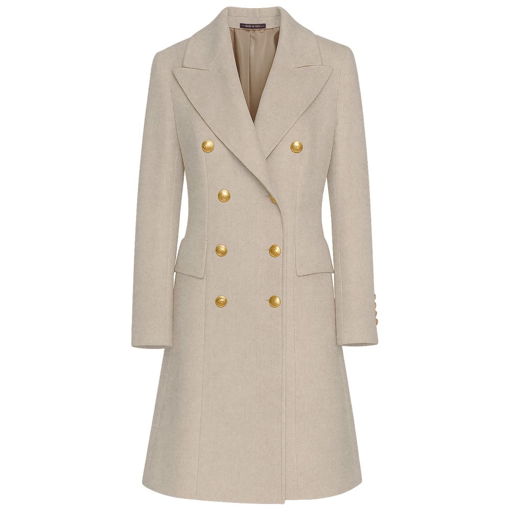 Loro Piana Made in Italy Beige Wool Coat for Women
