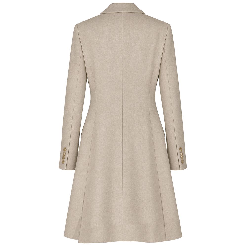 Loro Piana Made in Italy Beige Wool Coat for Women