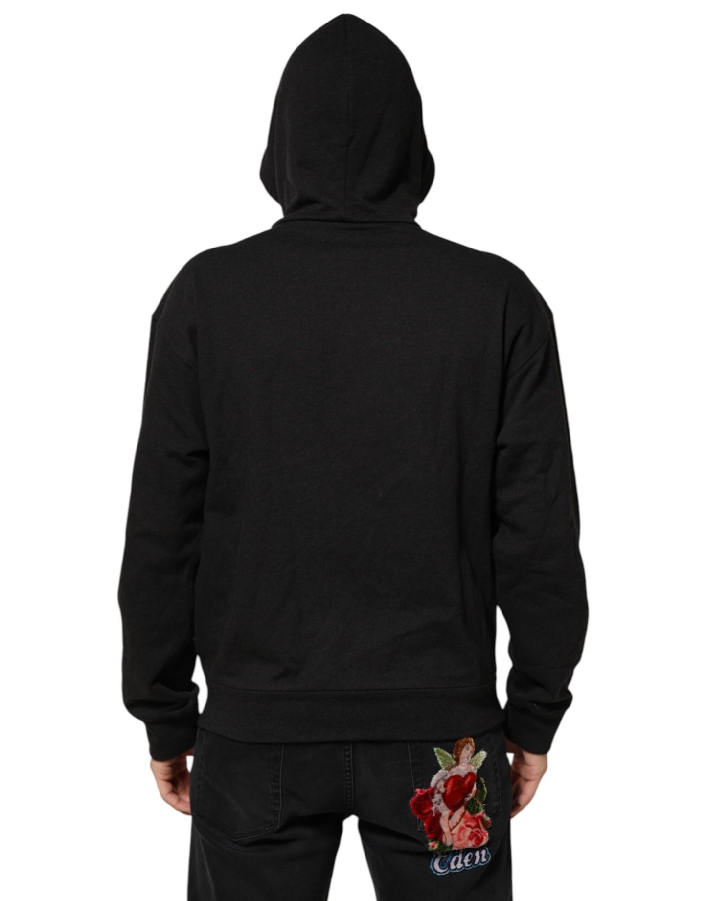 Dolce & Gabbana Black Logo Full-Zip Hooded Sweatshirt