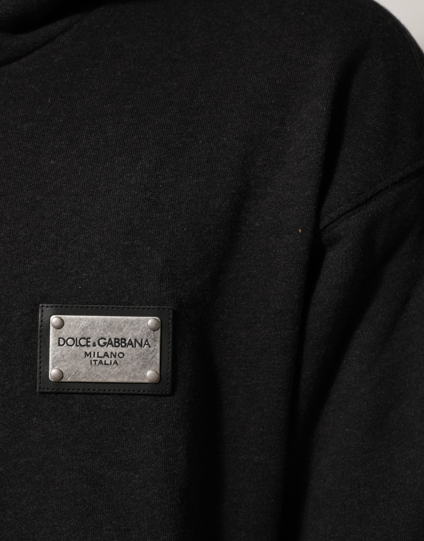 Dolce & Gabbana Black Logo Full-Zip Hooded Sweatshirt