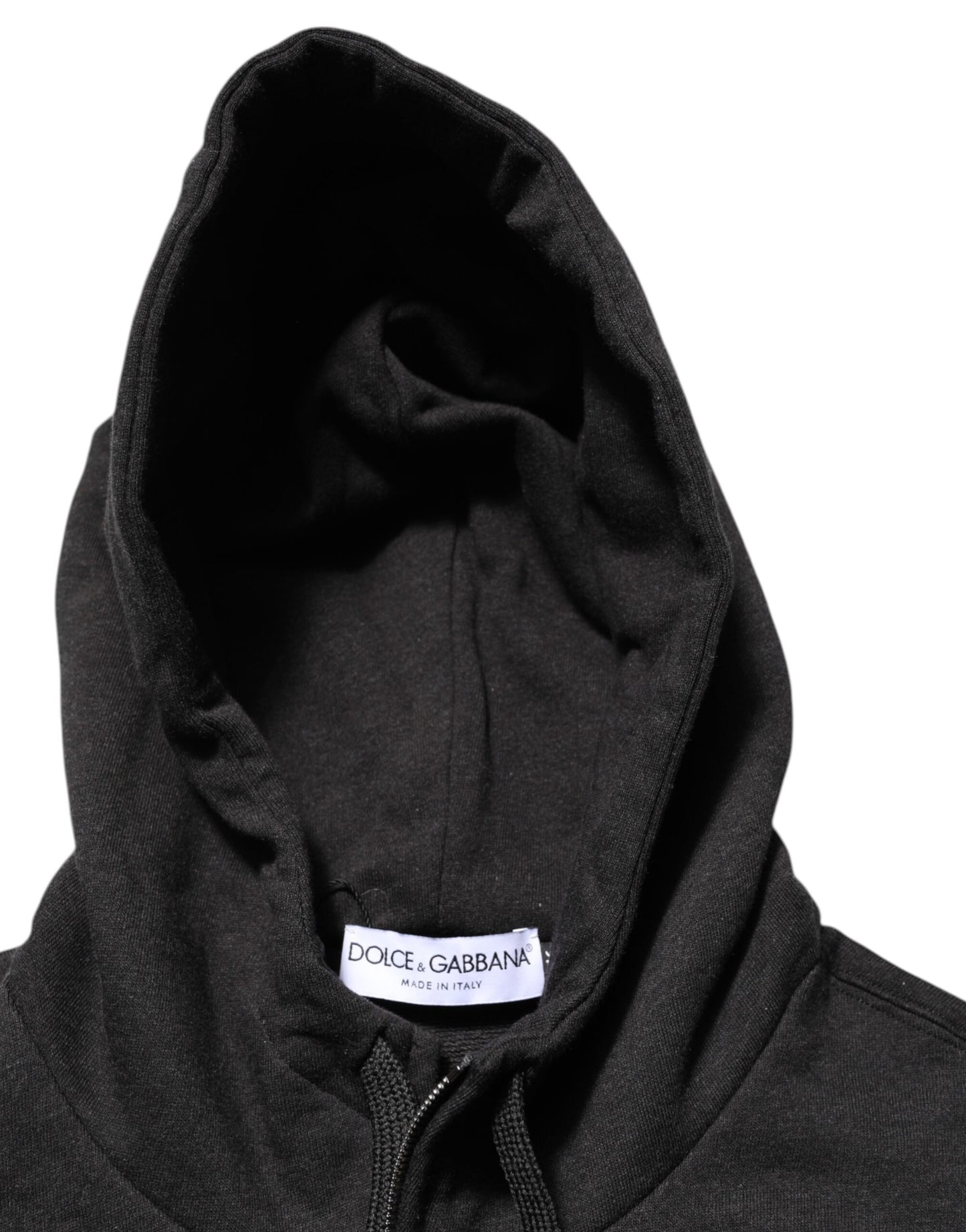 Dolce & Gabbana Black Logo Full-Zip Hooded Sweatshirt