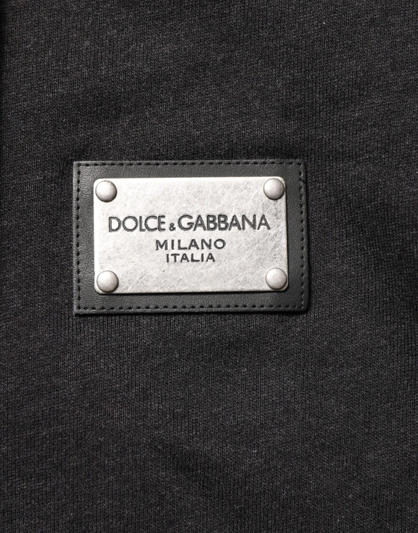 Dolce & Gabbana Black Logo Full-Zip Hooded Sweatshirt