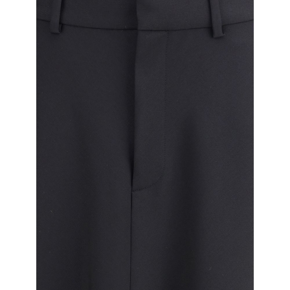 Balenciaga Black Virgin Wool Godet Maxi Skirt