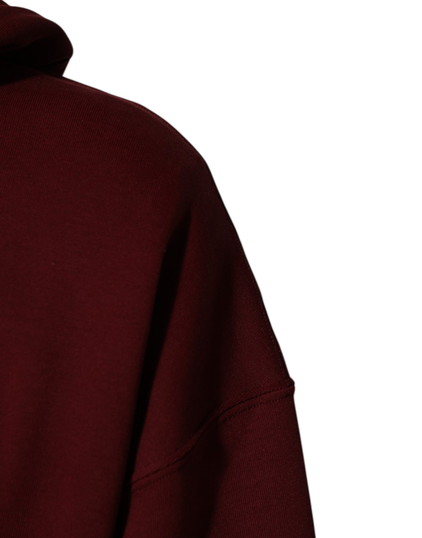 Dolce & Gabbana Maroon Embossed Logo Hooded Sweatshirt