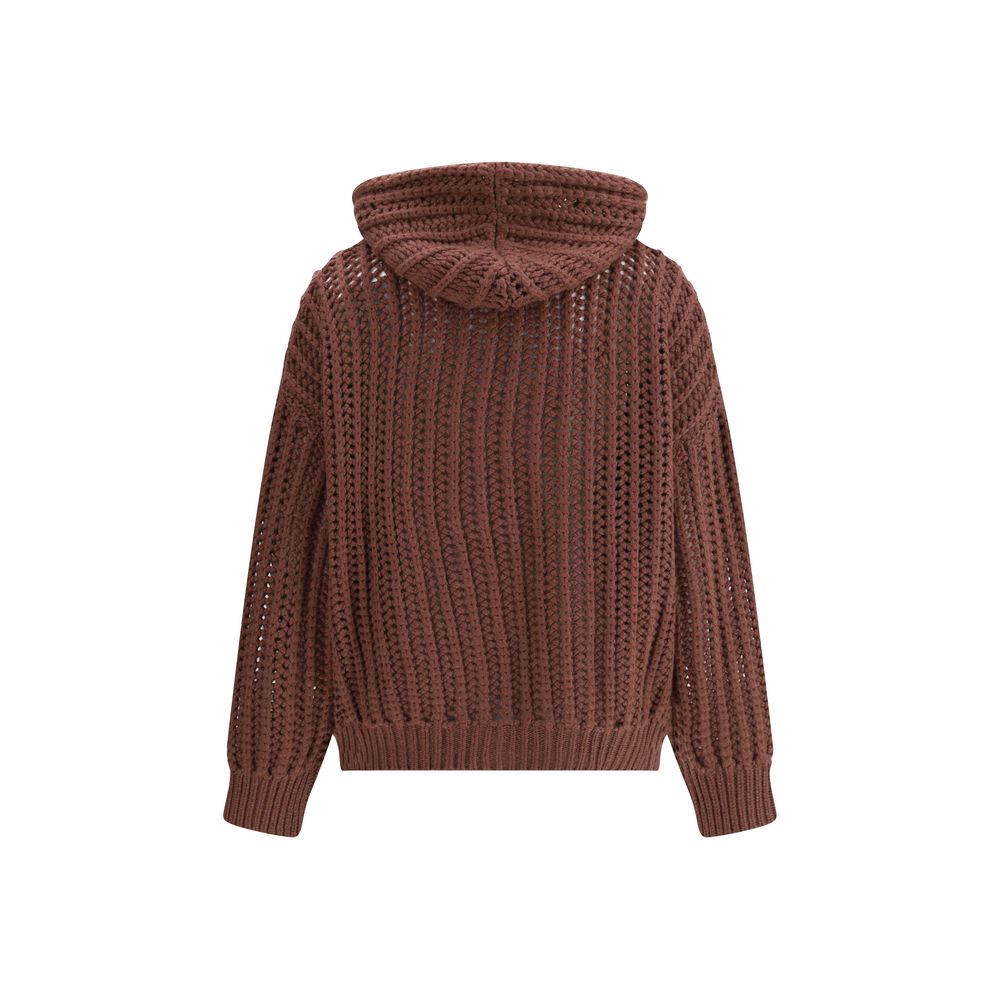 Brunello Cucinelli Balloon Net Embroidery Cardigan