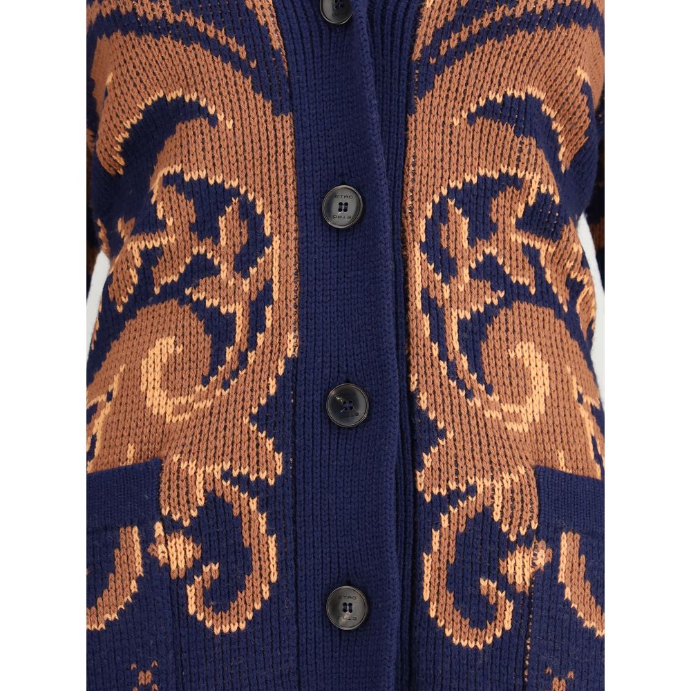Etro Wool Jacquard Cardigan