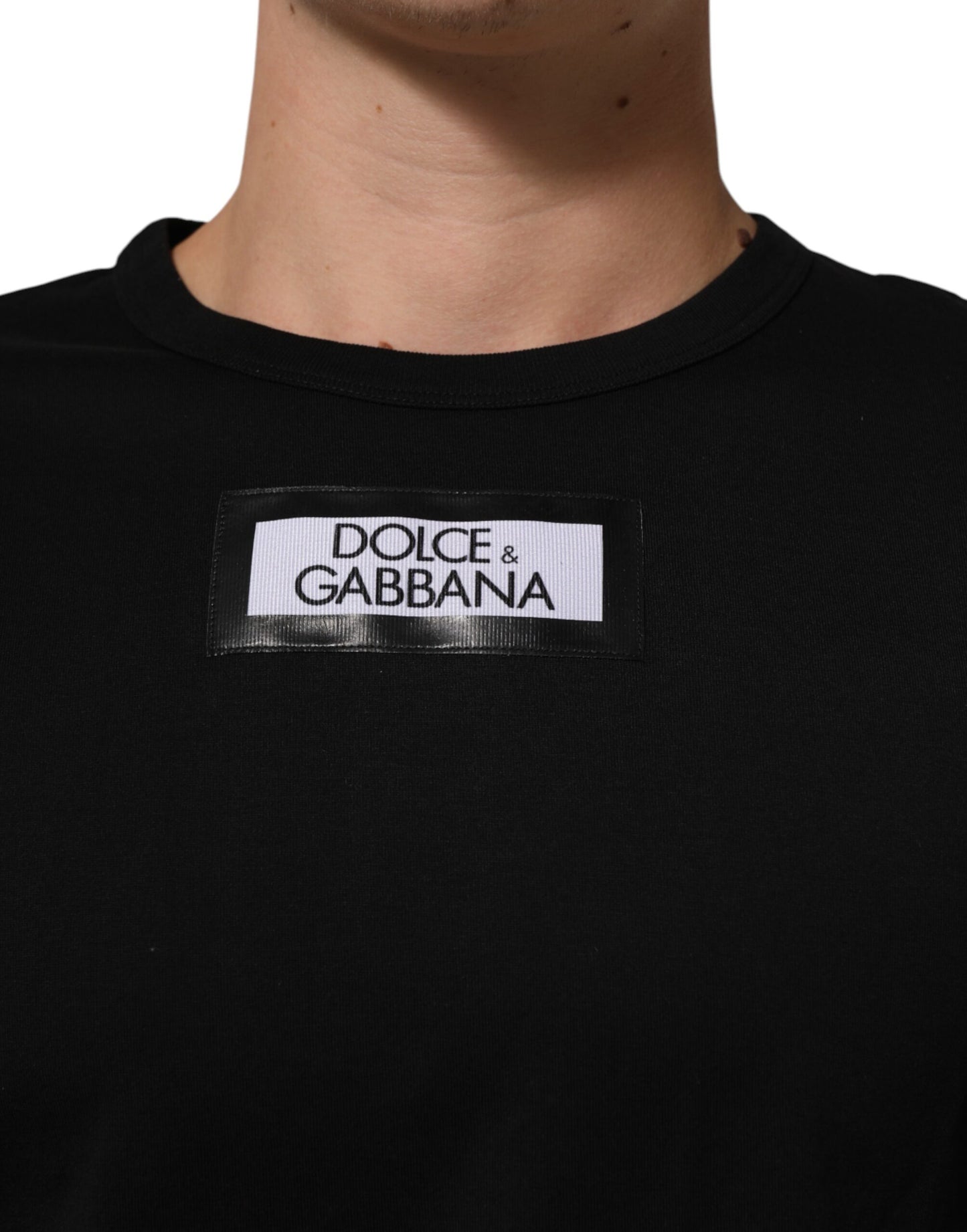 Dolce & Gabbana Black DGRoyals Cotton Men Crew Neck T-shirt