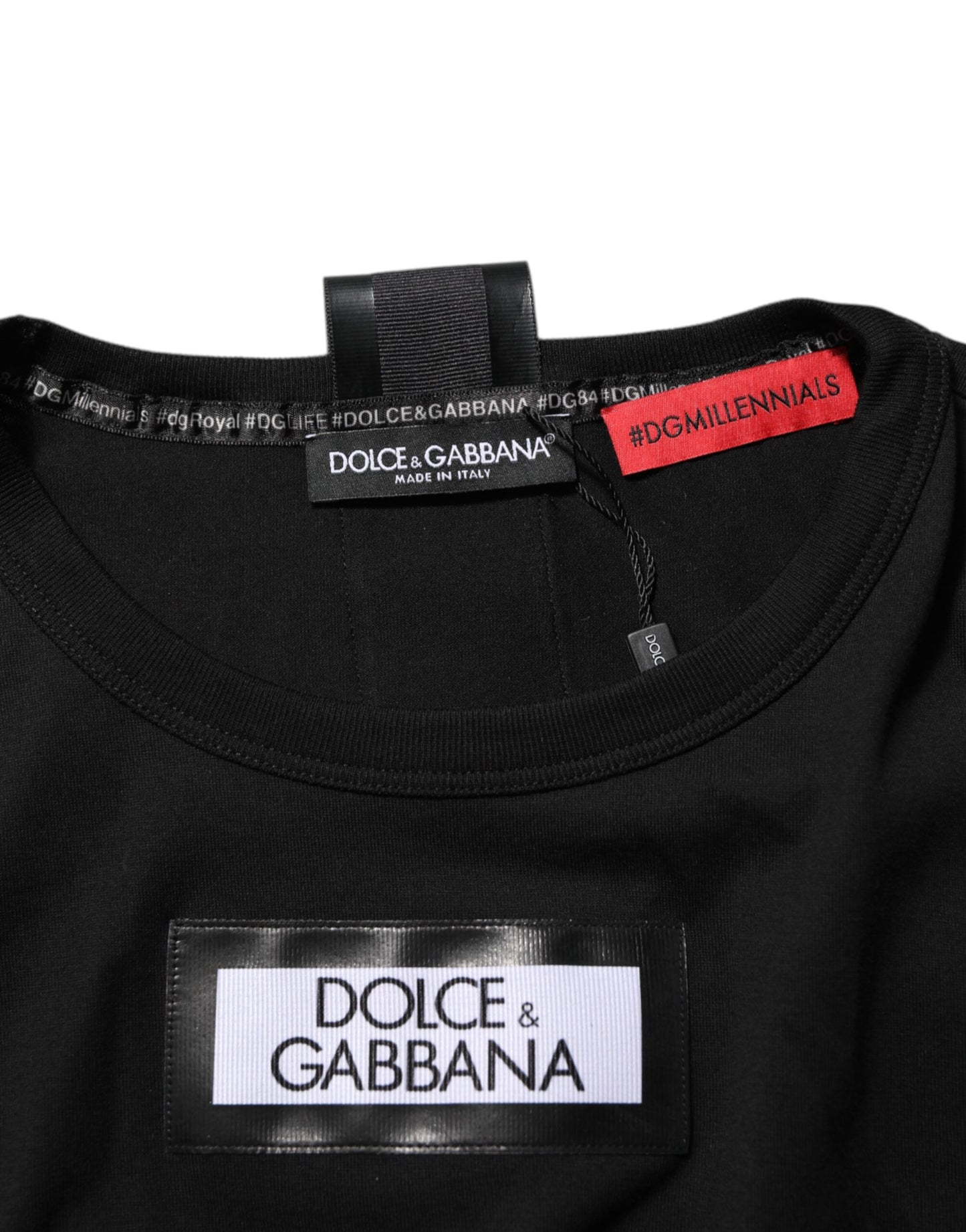 Dolce & Gabbana Black DGRoyals Cotton Men Crew Neck T-shirt