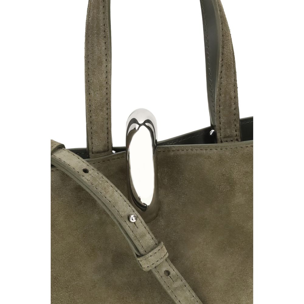 Jacquemus Khaki Asymmetric The Bambola Bucket Bag