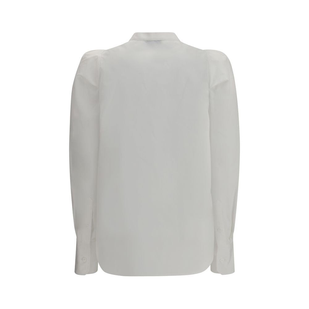 Alexander McQueen Women's White Shirt with Mandarin Collar