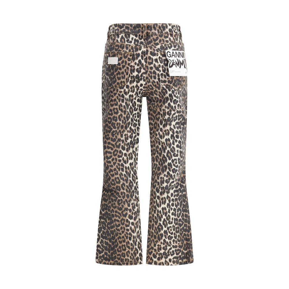 Ganni Animal Print Flare Pants