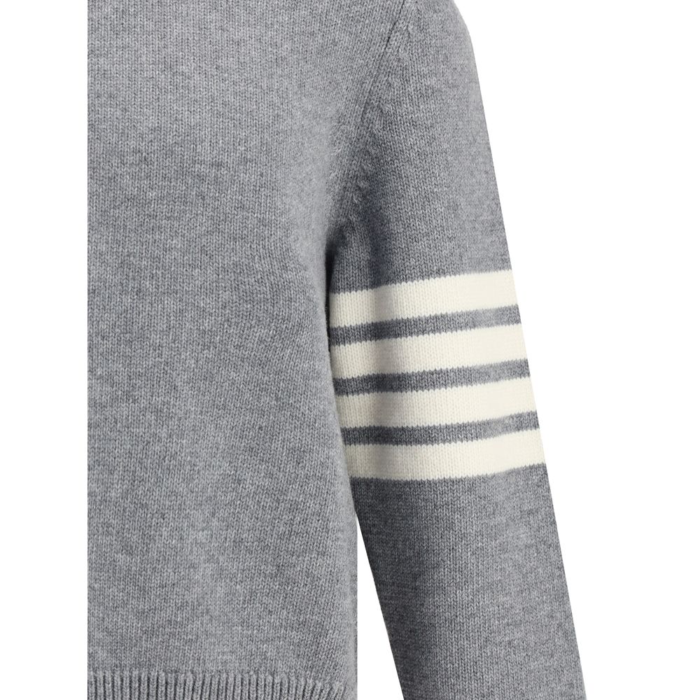 Thom Browne Elegant Sweater with Half-Zip Detail