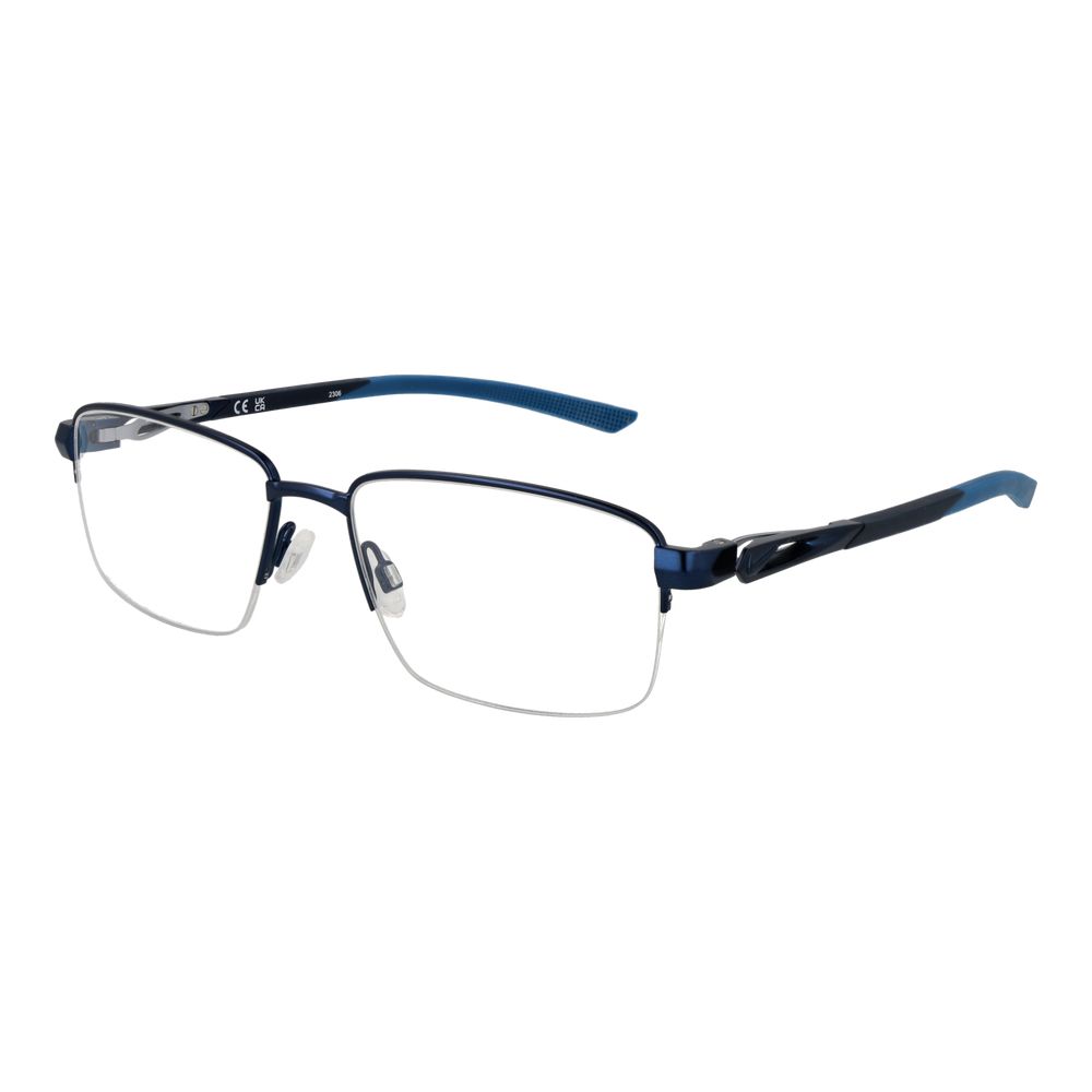 Nike Men’s Optical Glasses – Blue Half-Rim Frame, 55mm
