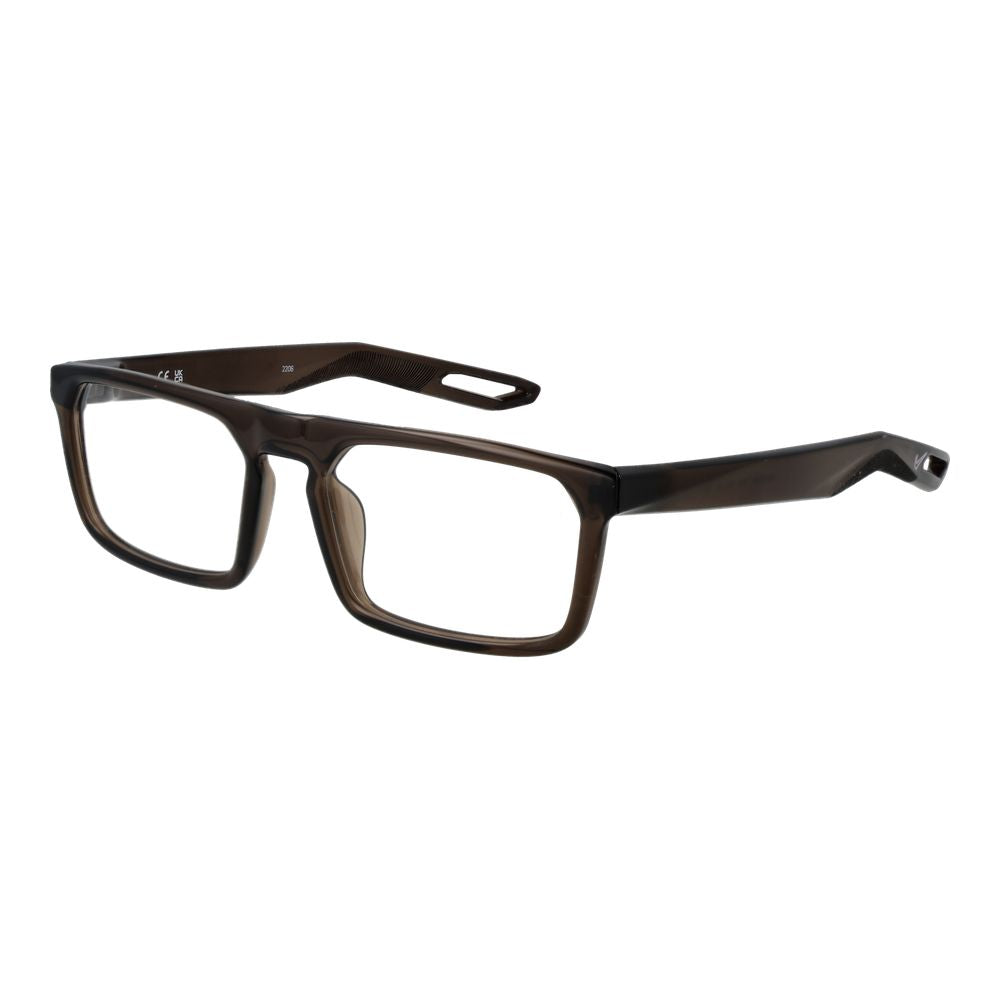 Nike Beige Unisex Optical Frames – Full-Rim Rectangle Design
