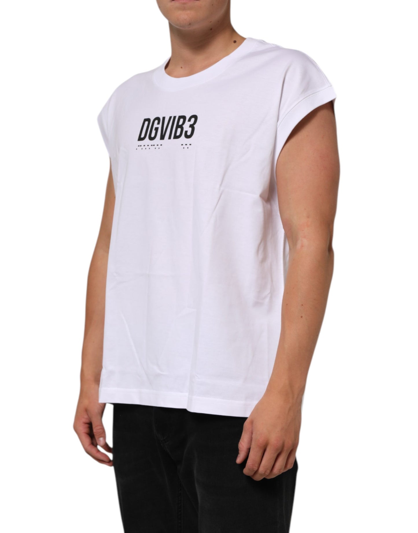 Dolce & Gabbana White Sleeveless Printed Tank T-shirt