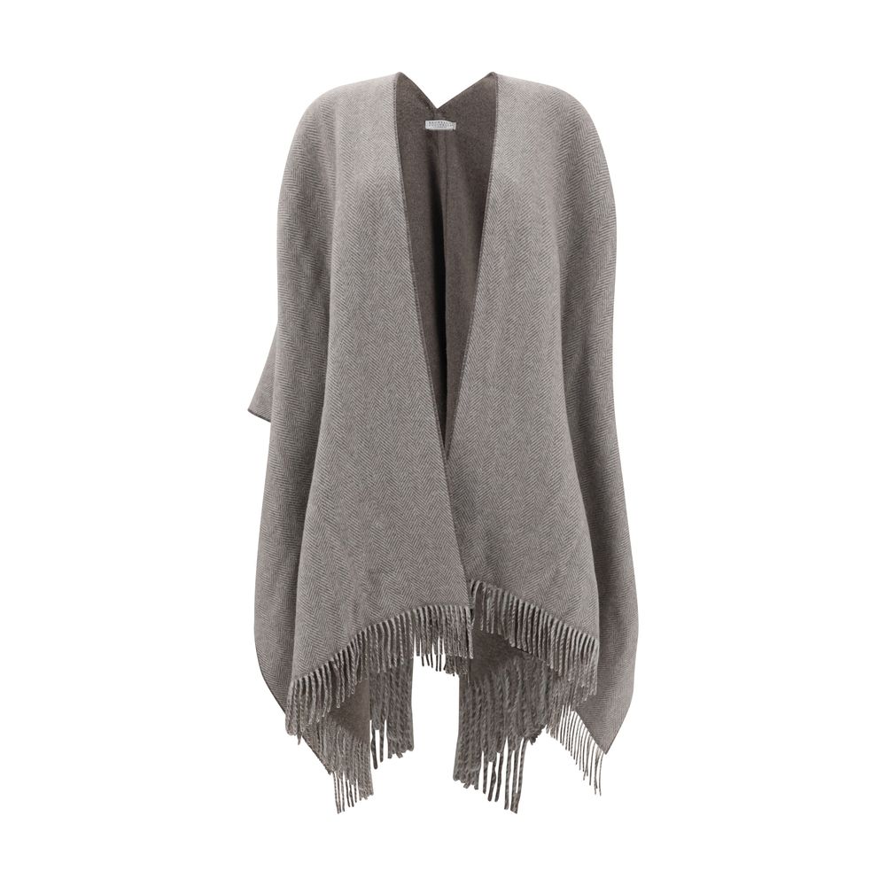 Brunello Cucinelli Reversible Cashmere Poncho