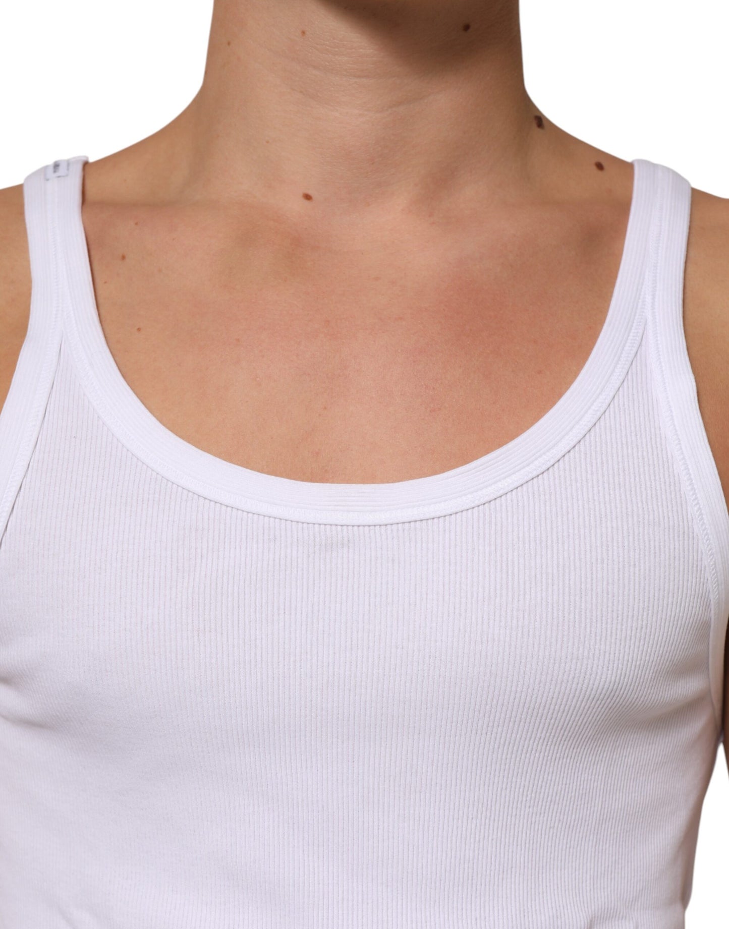 Dolce & Gabbana Men's White Sleeveless Round Neck Tank Top