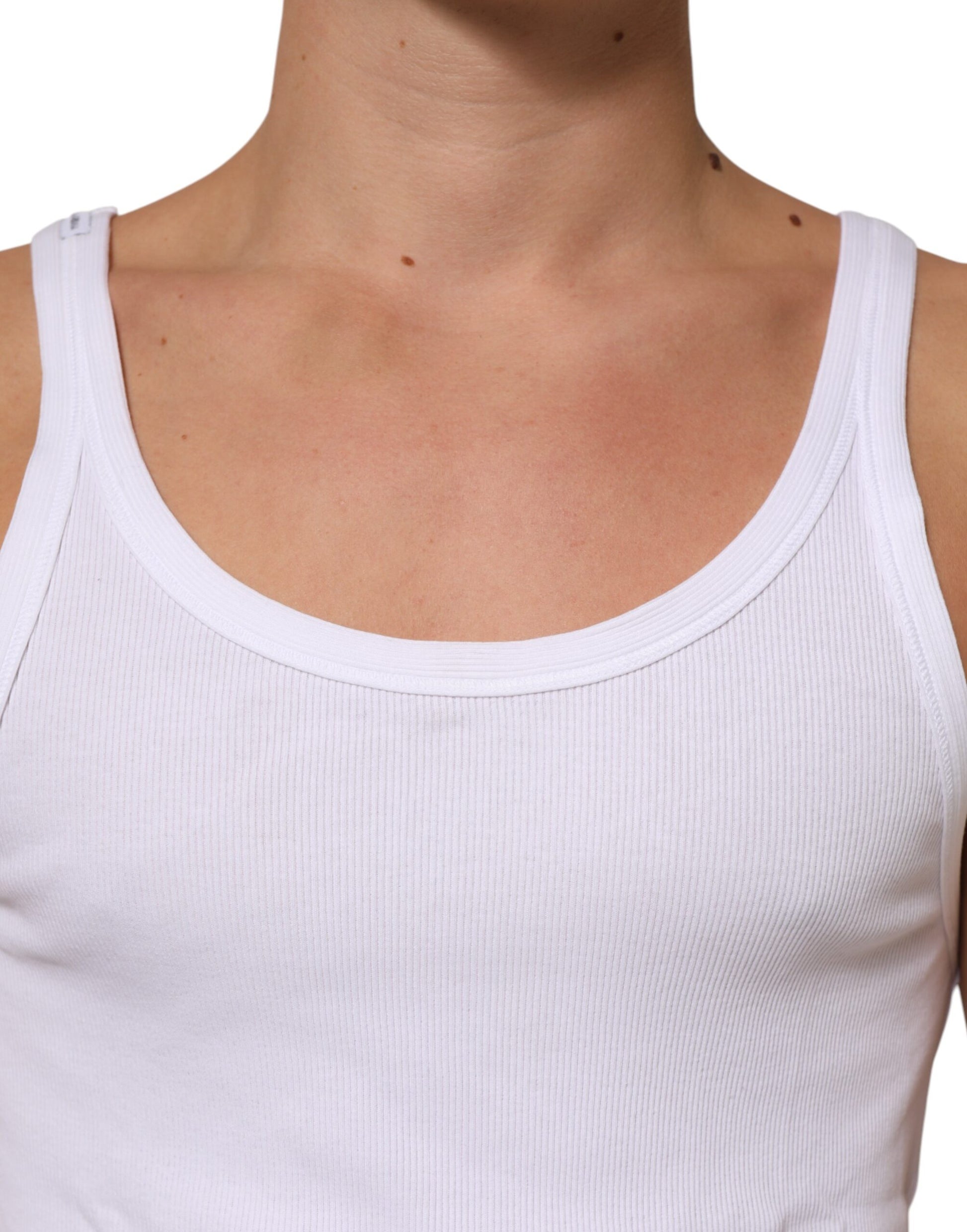 Dolce & Gabbana Men's White Sleeveless Round Neck Tank Top