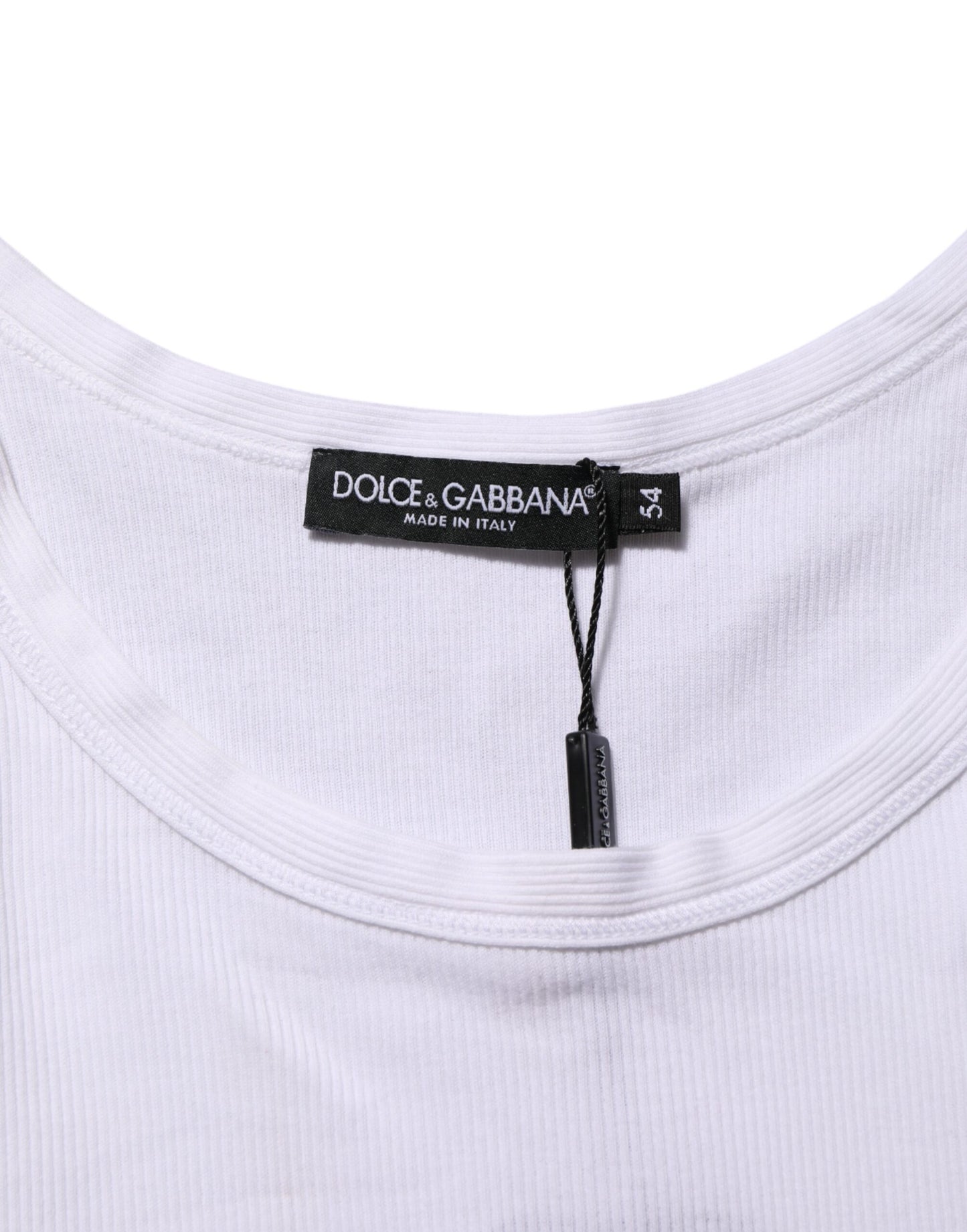 Dolce & Gabbana Men's White Sleeveless Round Neck Tank Top