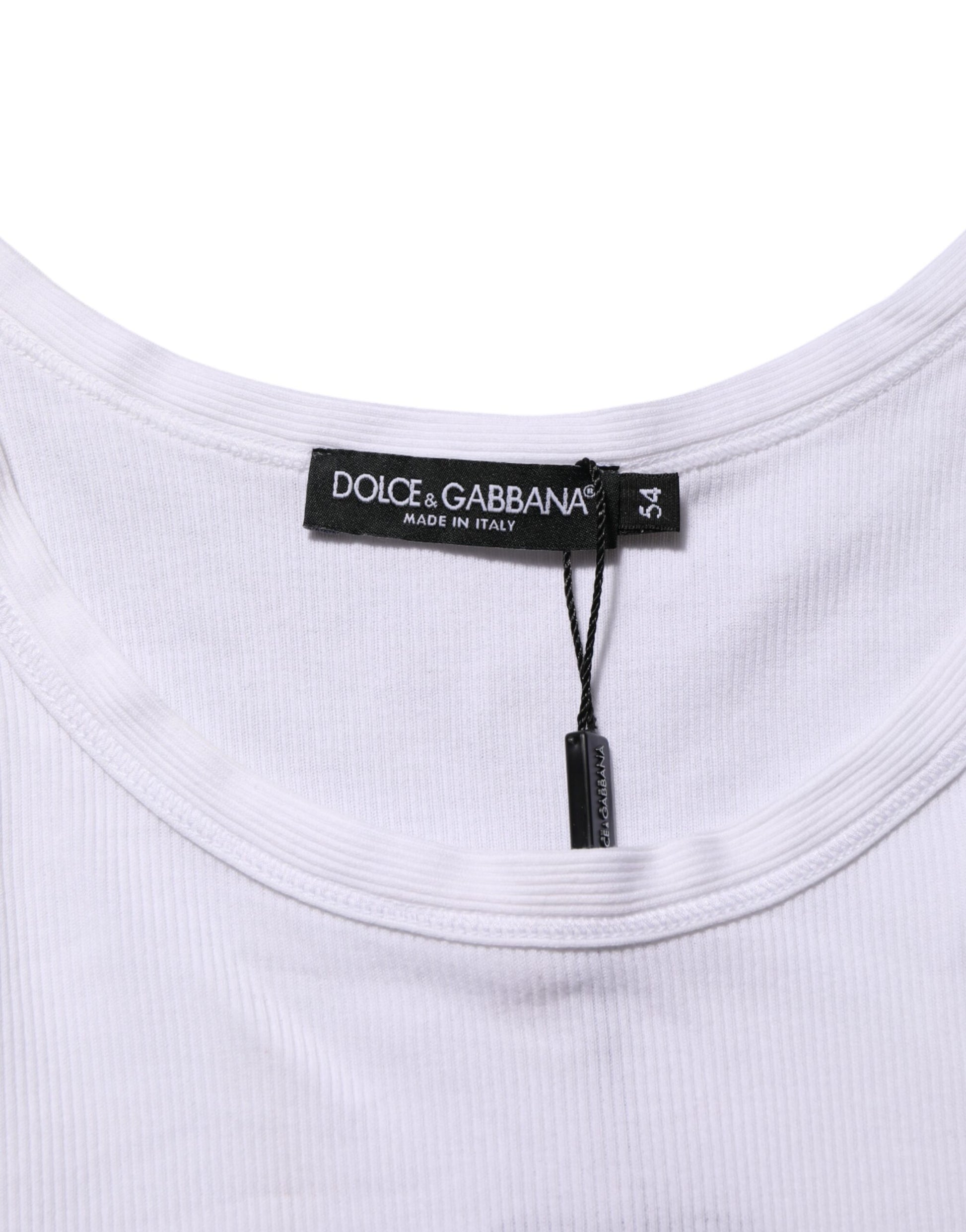 Dolce & Gabbana Men's White Sleeveless Round Neck Tank Top