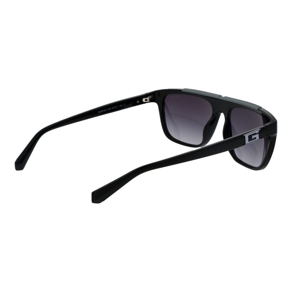 Guess Men’s Sunglasses – Black Rectangle Frame, Grey Gradient Lenses