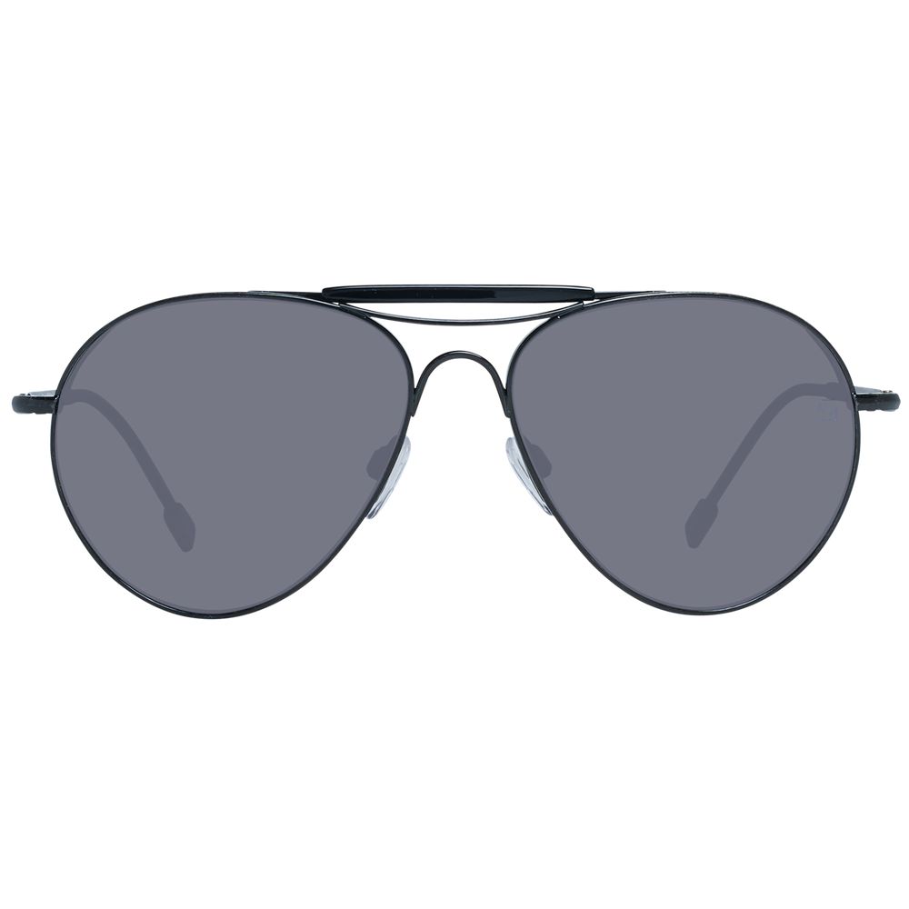 Ermenegildo Zegna Men’s Sunglasses – Black Aviator Frame, Grey Lenses
