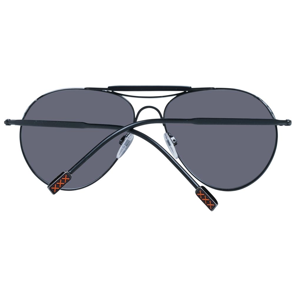 Ermenegildo Zegna Men’s Sunglasses – Black Aviator Frame, Grey Lenses