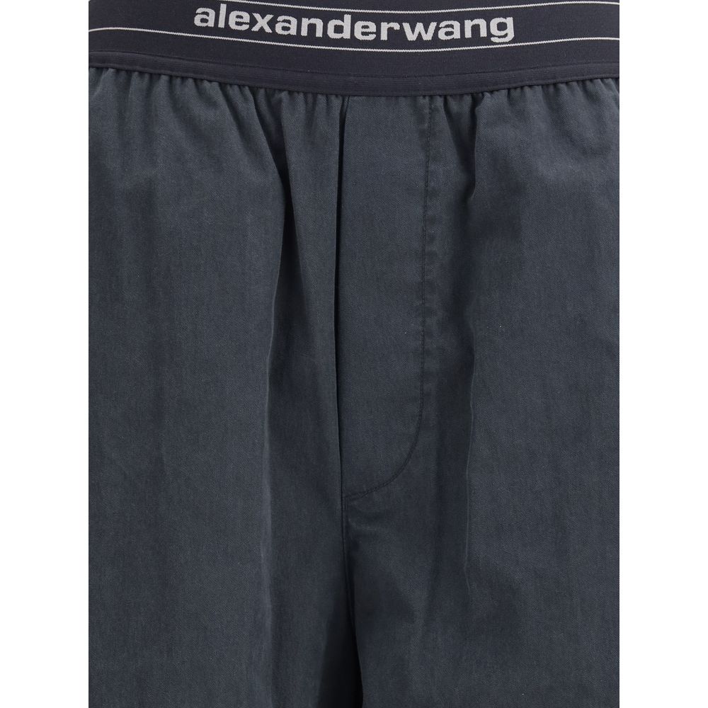 Alexander Wang Cotton Trousers with Jacquard Logo