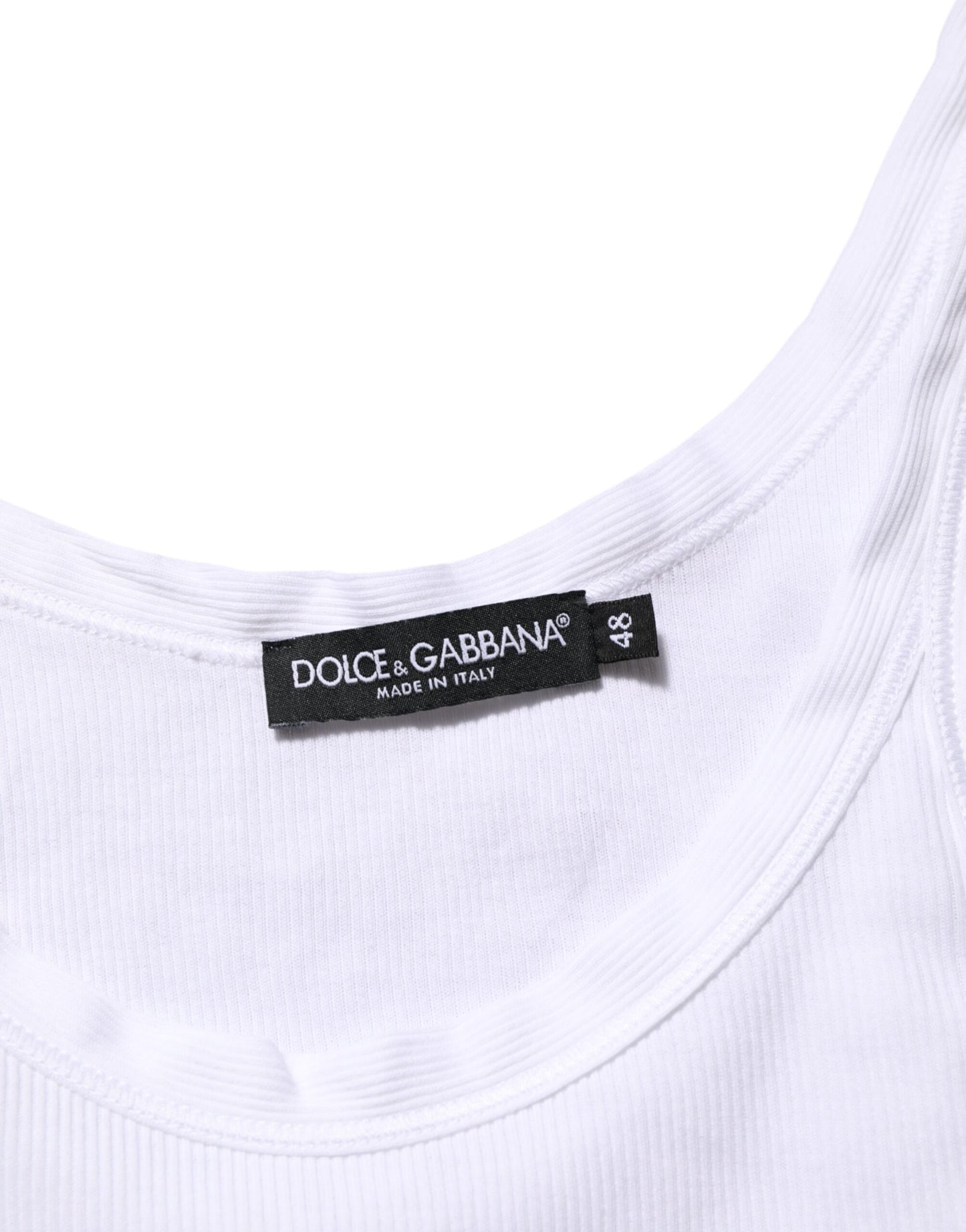 Dolce & Gabbana White Sleeveless Round Neck Tank Top