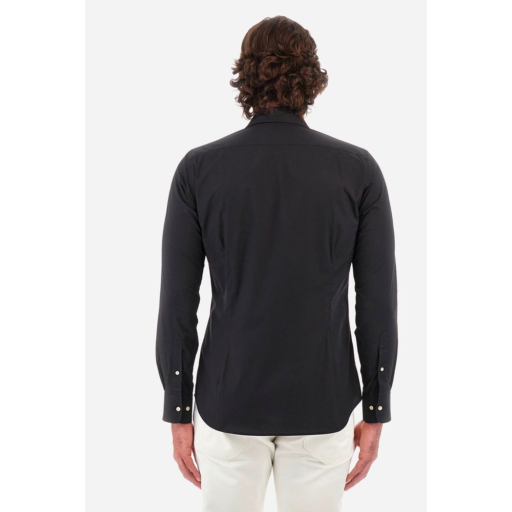 La Martina Blue Cotton Shirt - Slim Fit Elegance