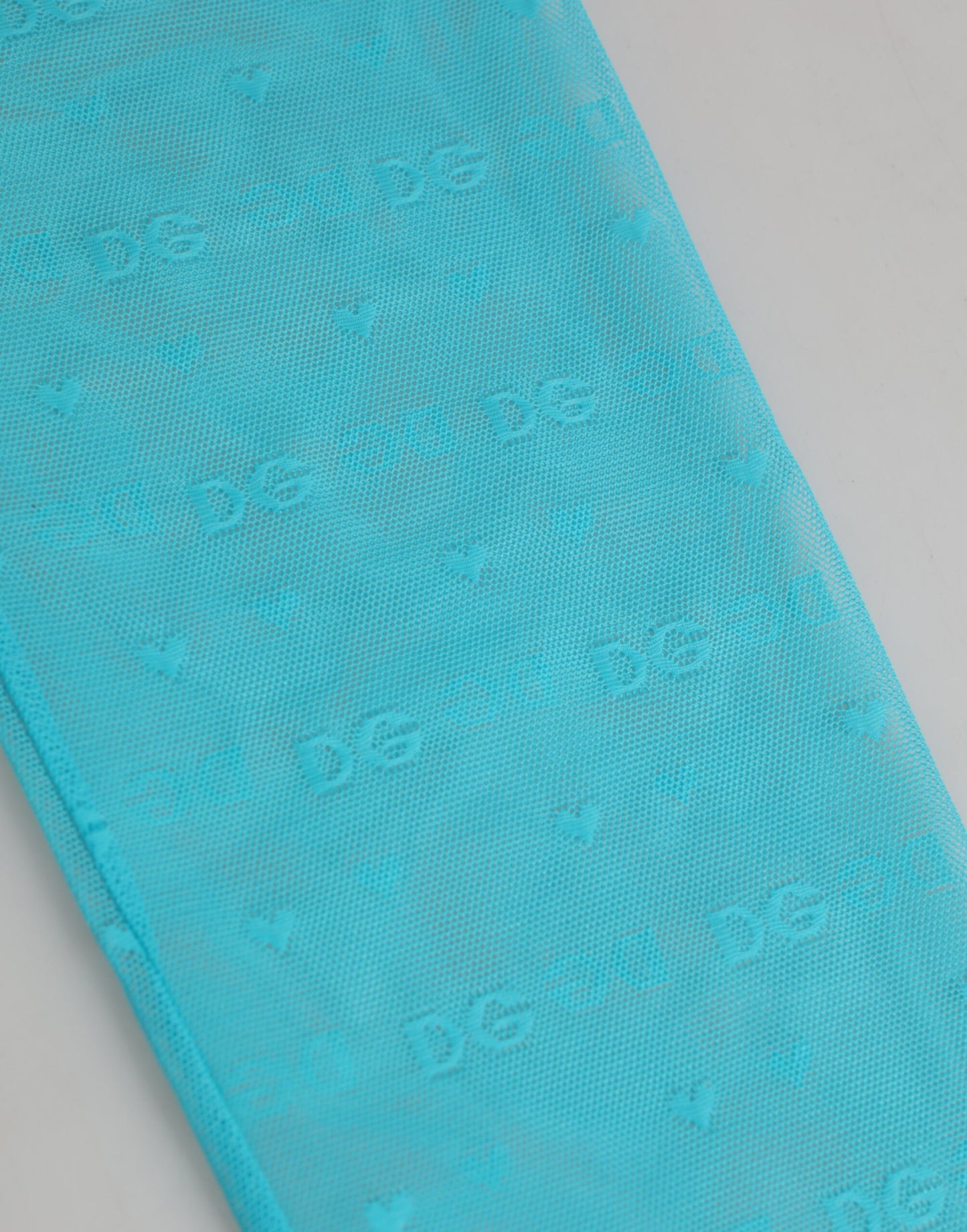 Dolce & Gabbana Light Blue Logo Lace Leggings Pants Underwear