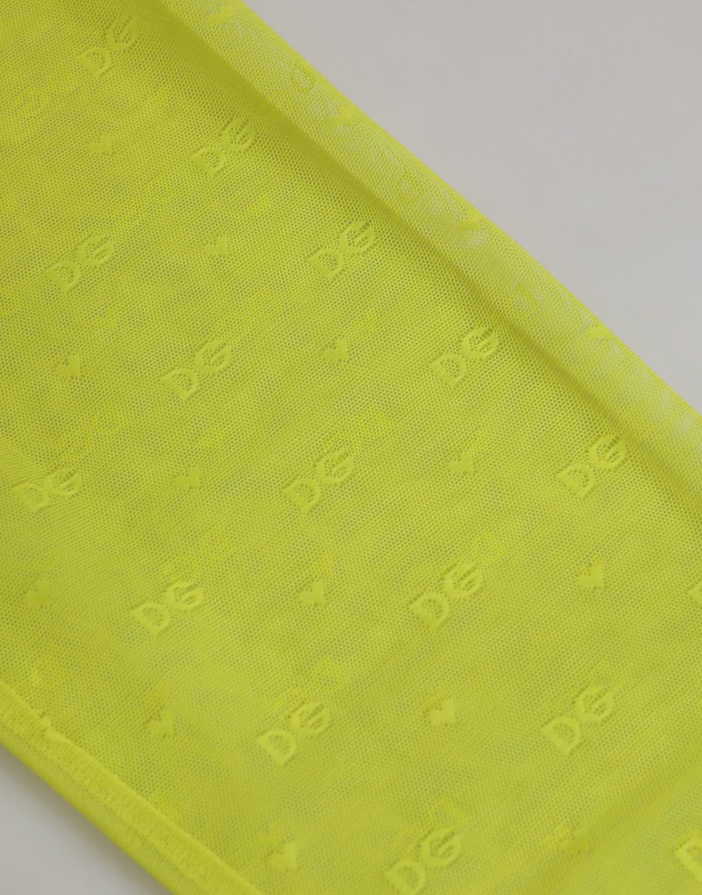 Dolce & Gabbana Neon Green Nylon Logo Lace Leggings Pants