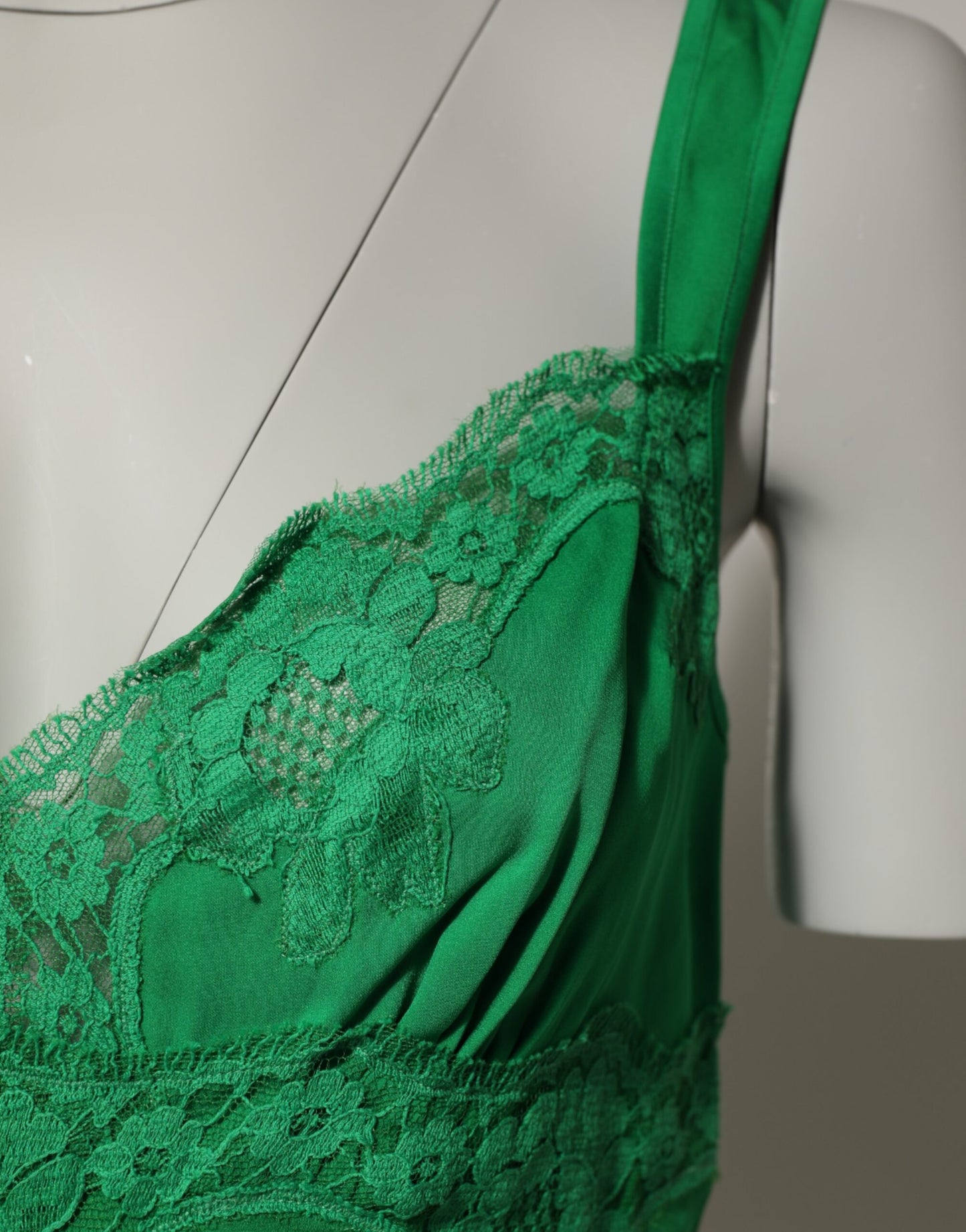 Dolce & Gabbana Green Floral Lace Tank Lingerie Top