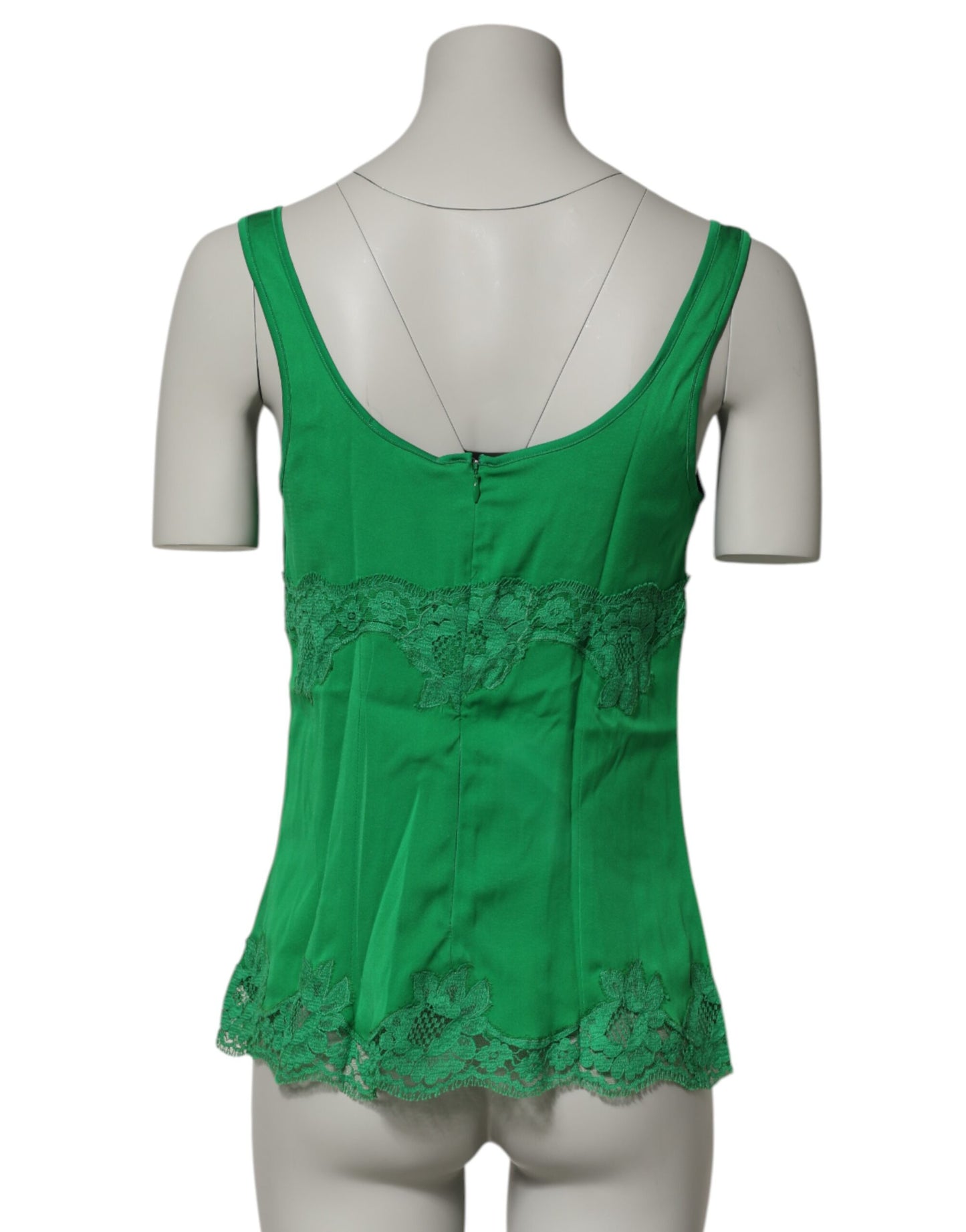 Dolce & Gabbana Green Floral Lace Tank Lingerie Top