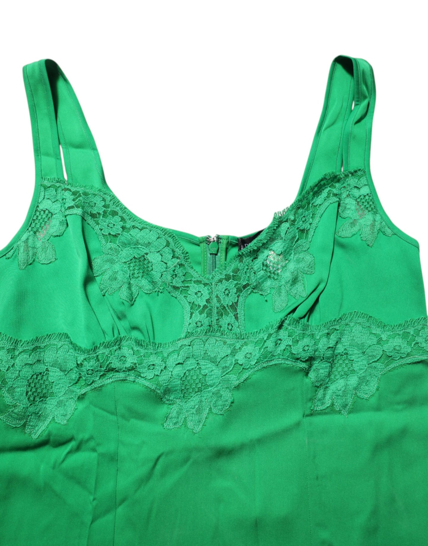 Dolce & Gabbana Green Floral Lace Tank Lingerie Top