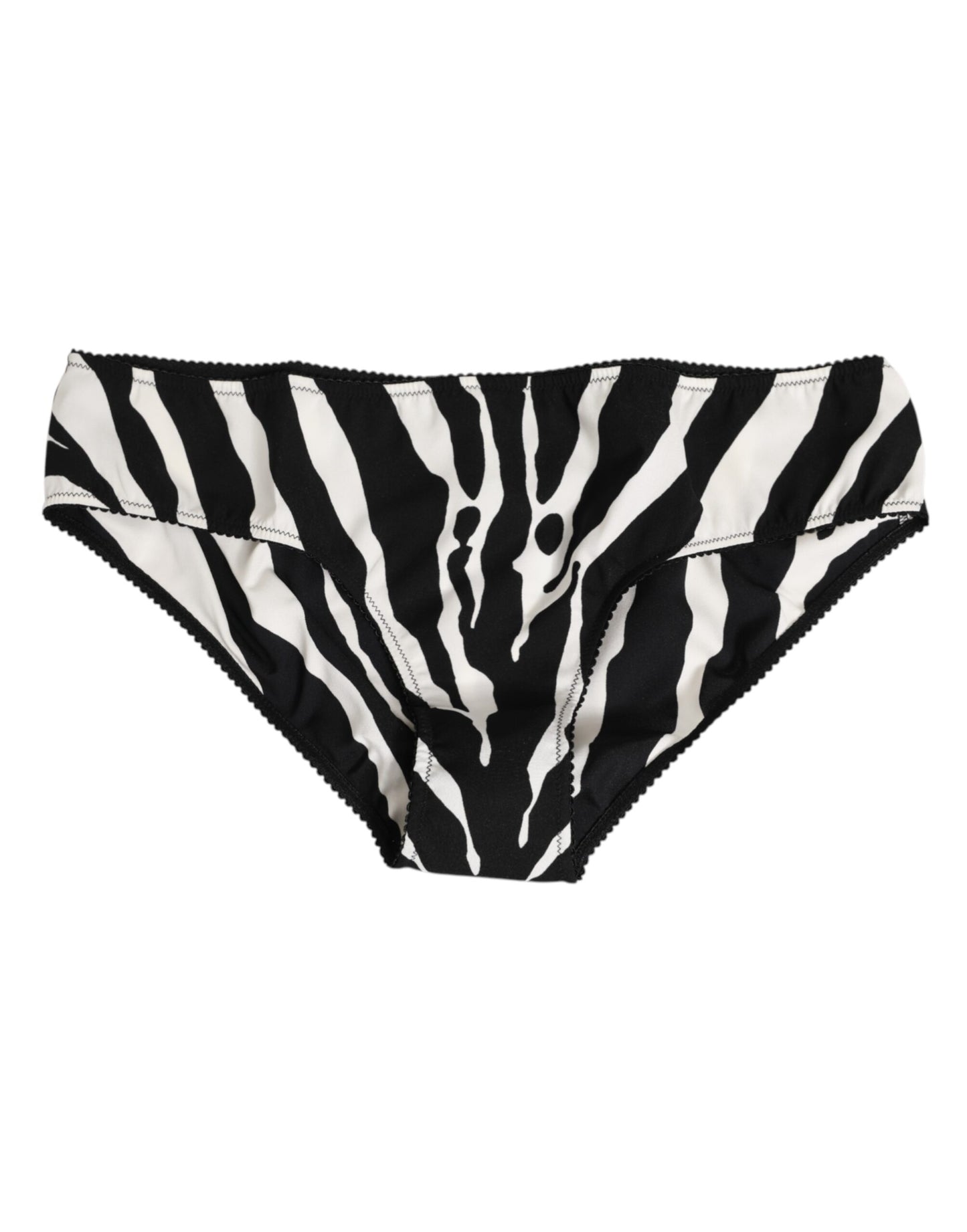 Dolce & Gabbana Black and White Zebra Print Slip Briefs
