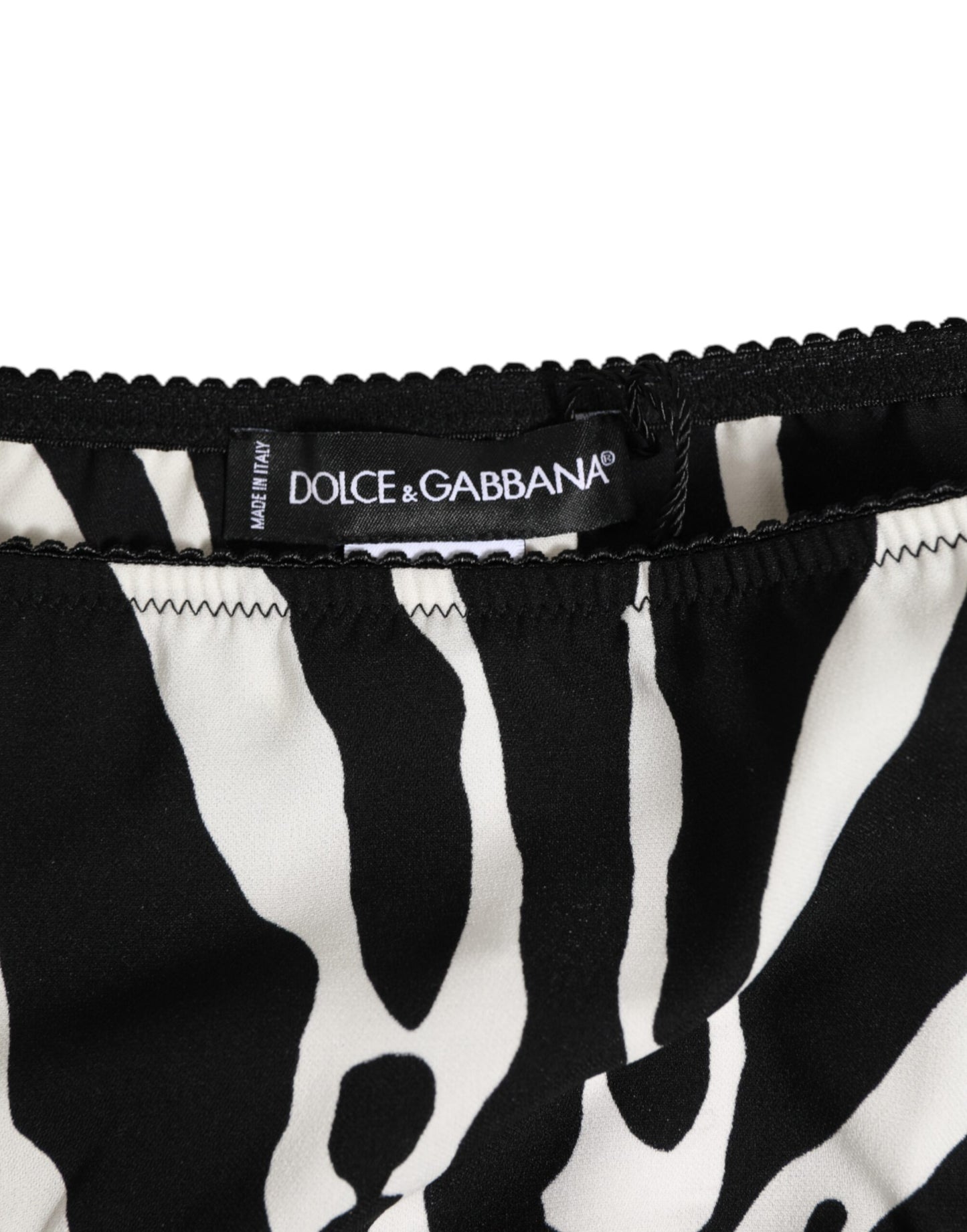Dolce & Gabbana Black and White Zebra Print Slip Briefs