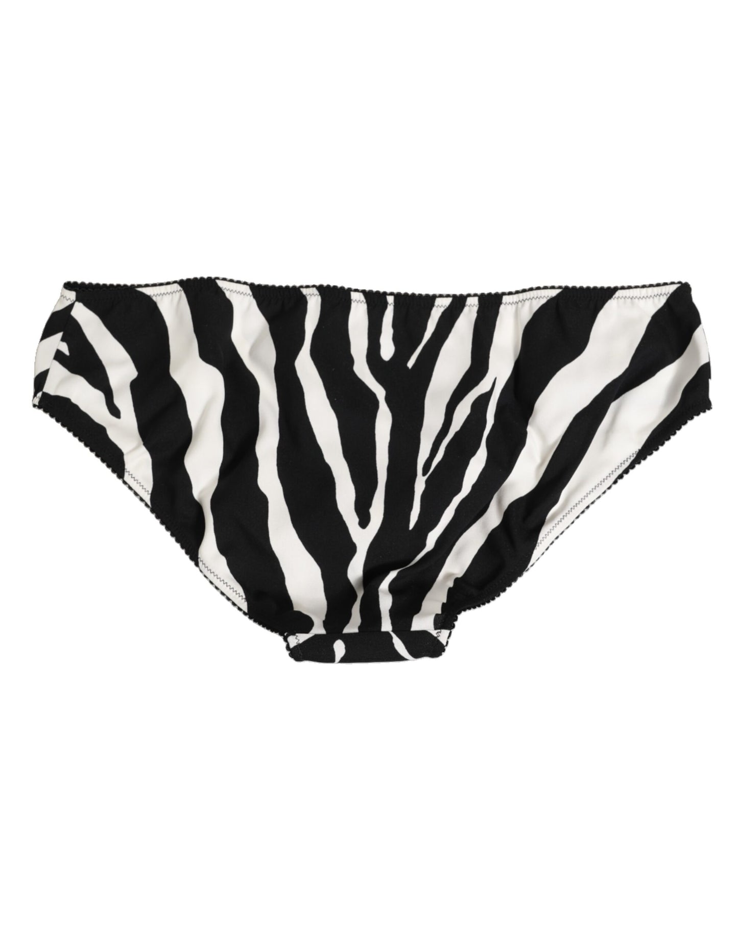 Dolce & Gabbana Black and White Zebra Print Slip Briefs