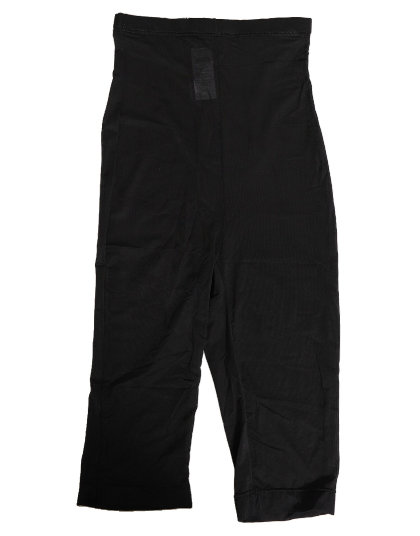 Dolce & Gabbana Black High Waist Tight Midi Trousers