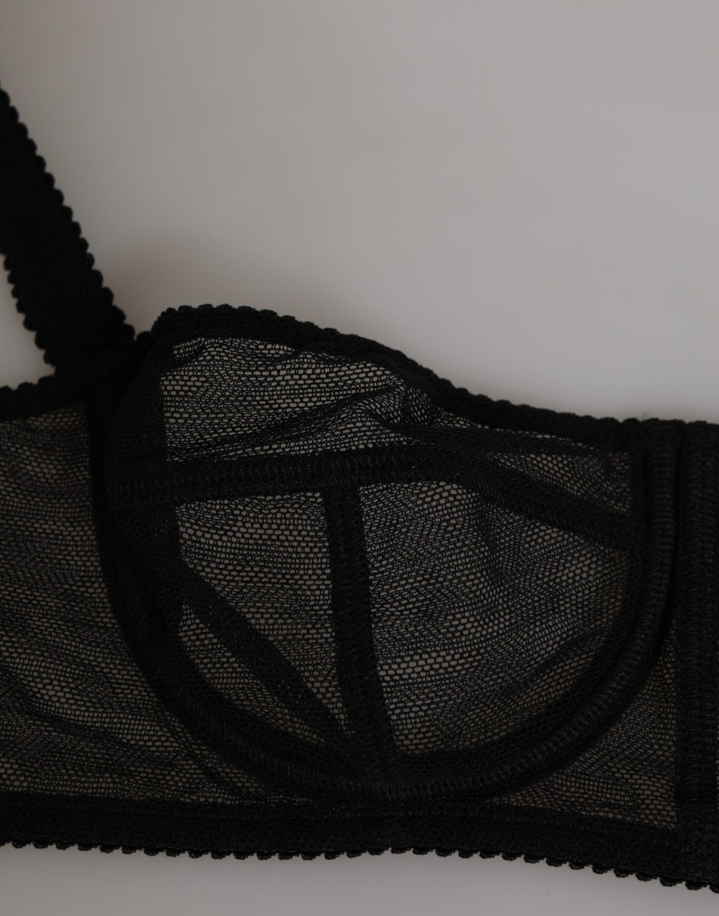 Dolce & Gabbana Black Floral Underwired Balconette Bra