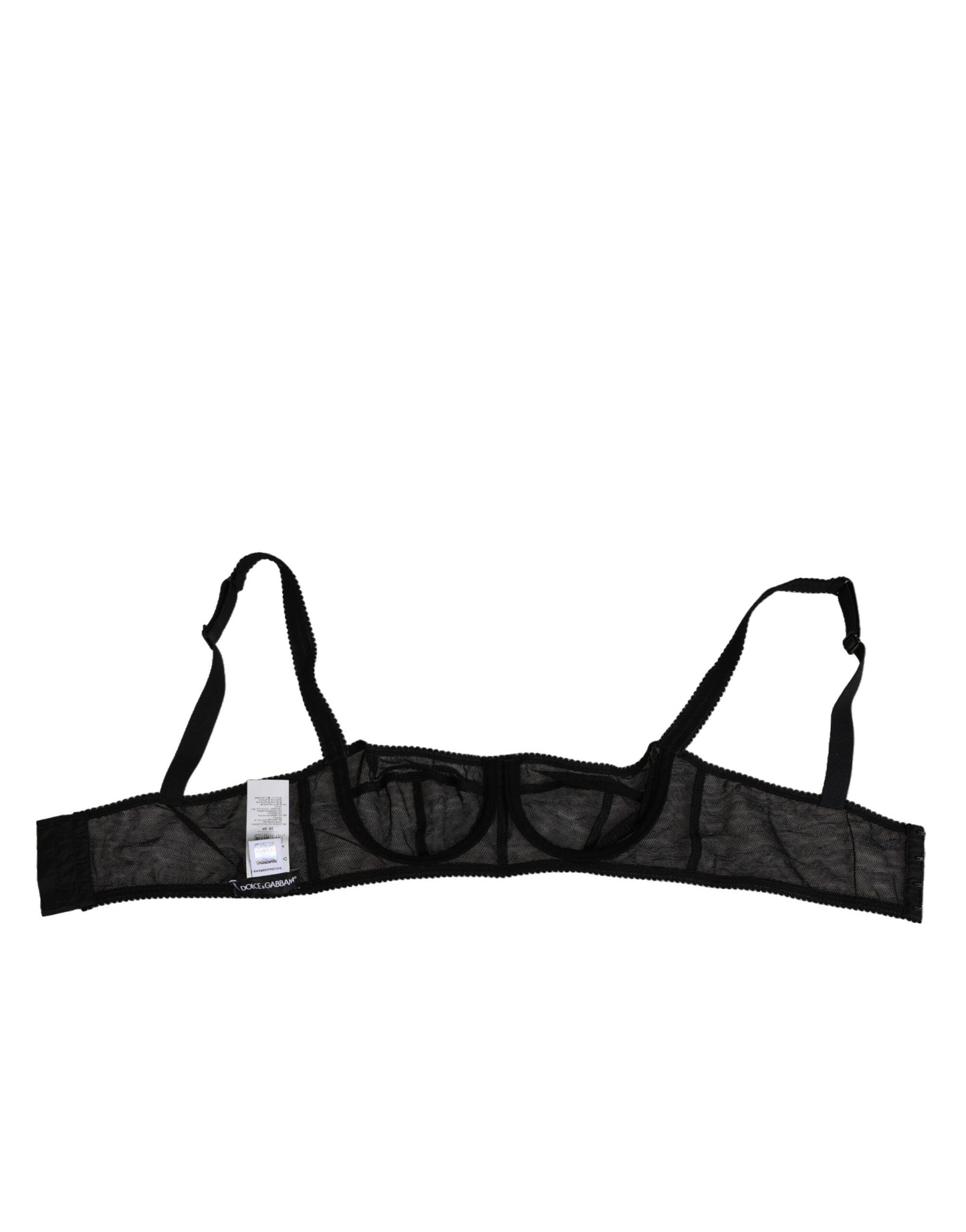 Dolce & Gabbana Black Floral Underwired Balconette Bra