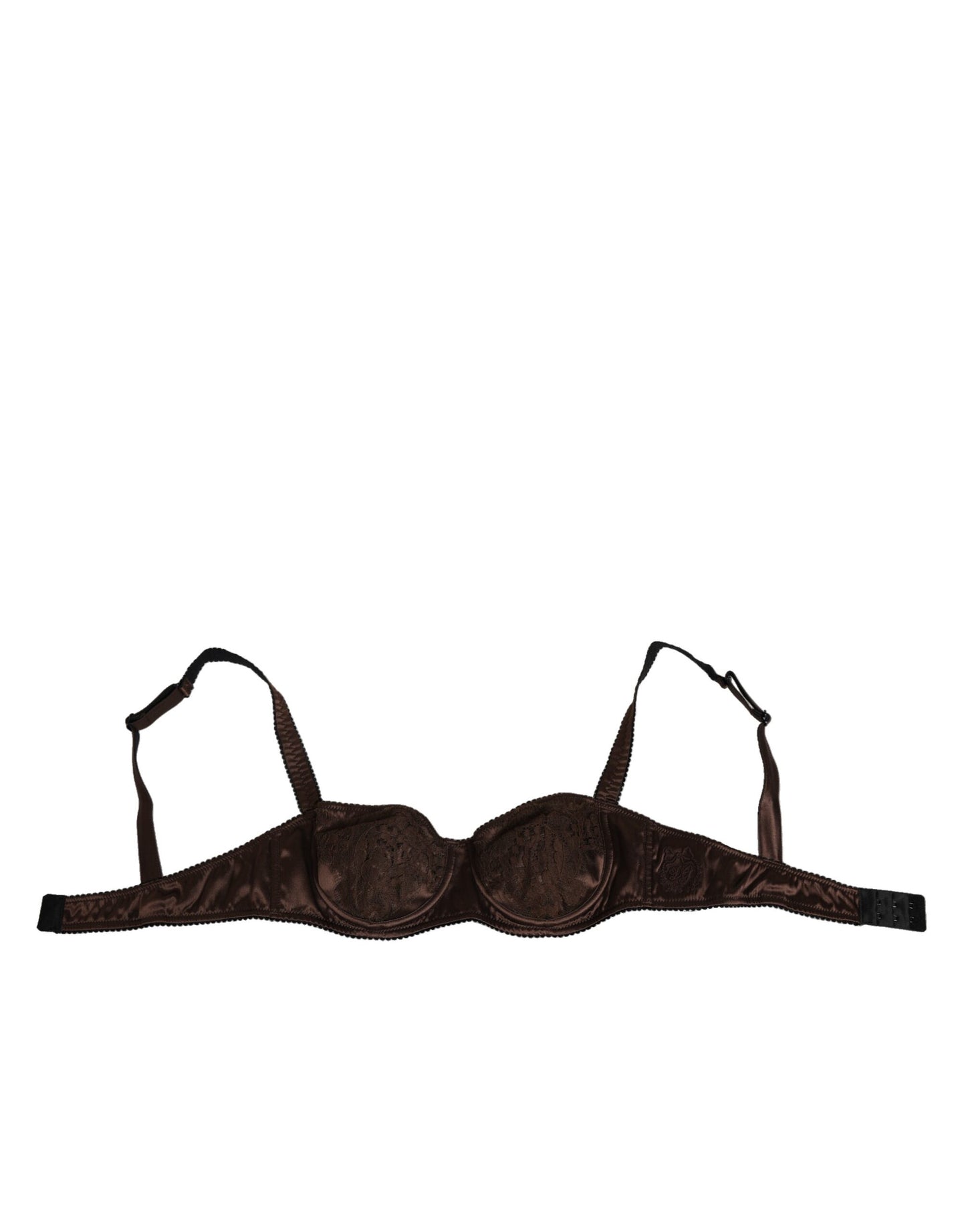 Dolce & Gabbana Brown Silk Underwired Balconette Bra