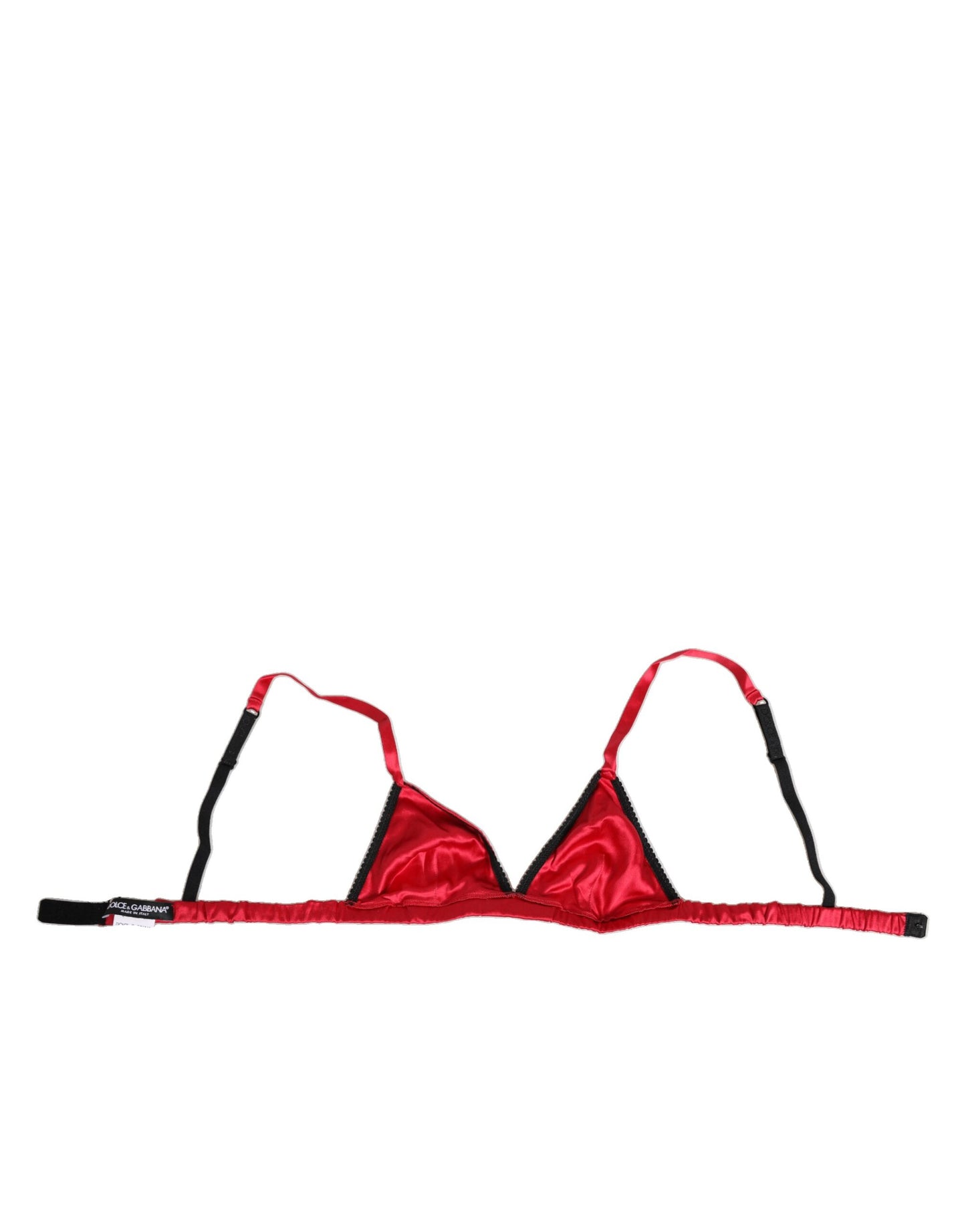 Dolce & Gabbana Red Silk Satin Triangle Soft Cup Bra