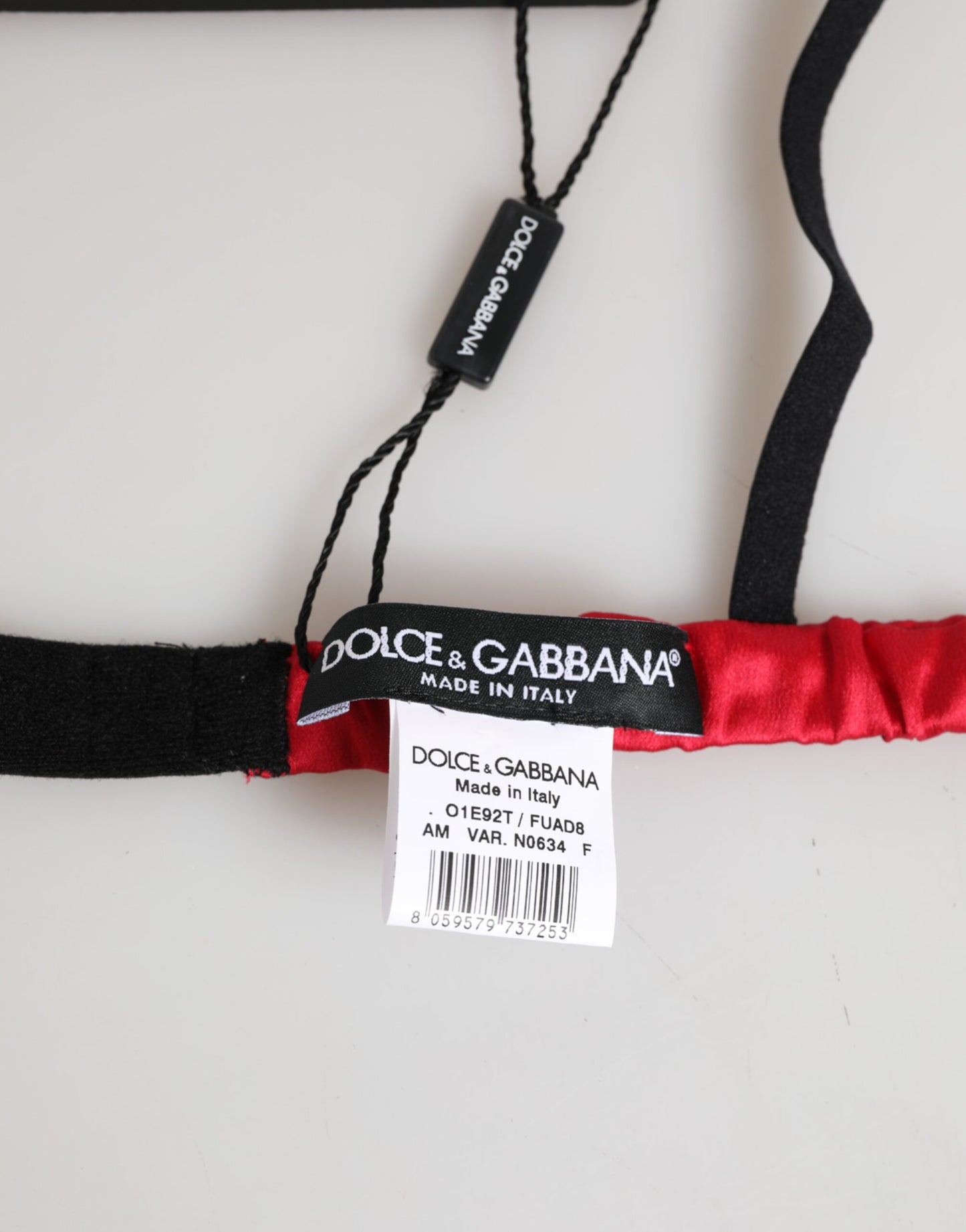 Dolce & Gabbana Red Silk Satin Triangle Soft Cup Bra
