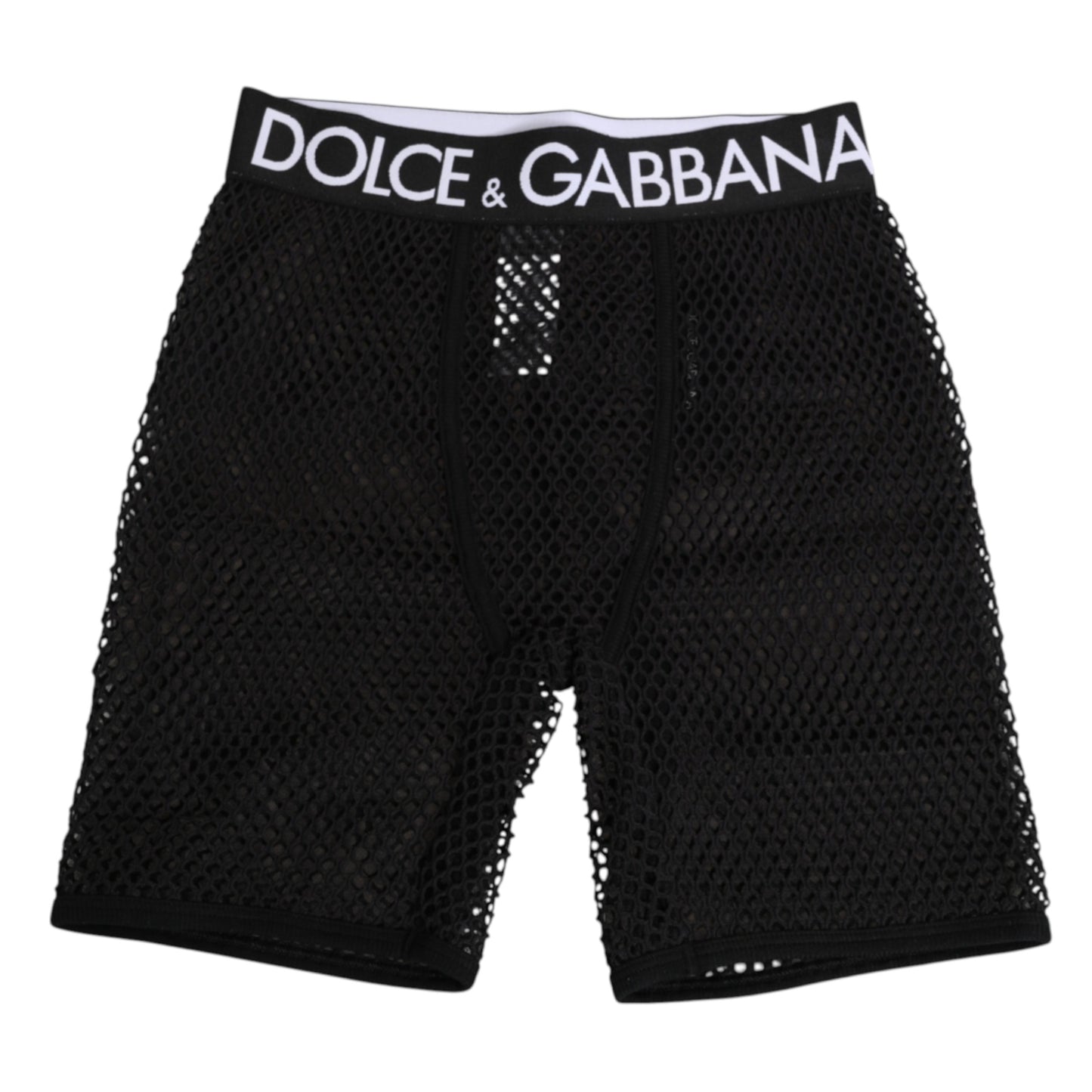 Dolce & Gabbana Black Cotton Logo Midi Trouser Shorts