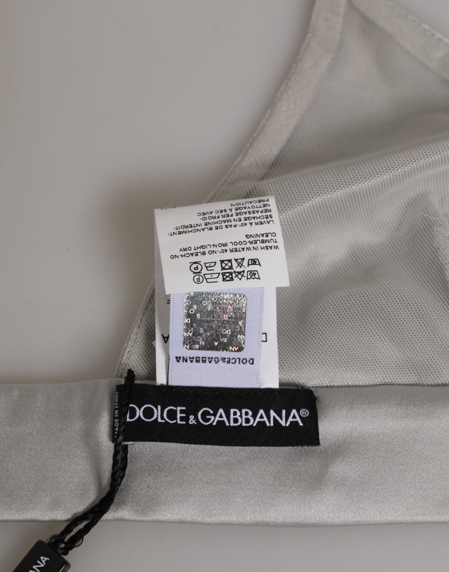 Dolce & Gabbana Gray Silk Satin Triangle Soft Cup Bra