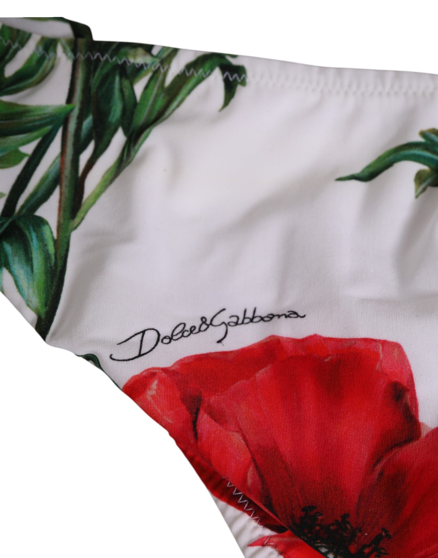Dolce & Gabbana White Floral Swimsuit 2 Piece Swimwear